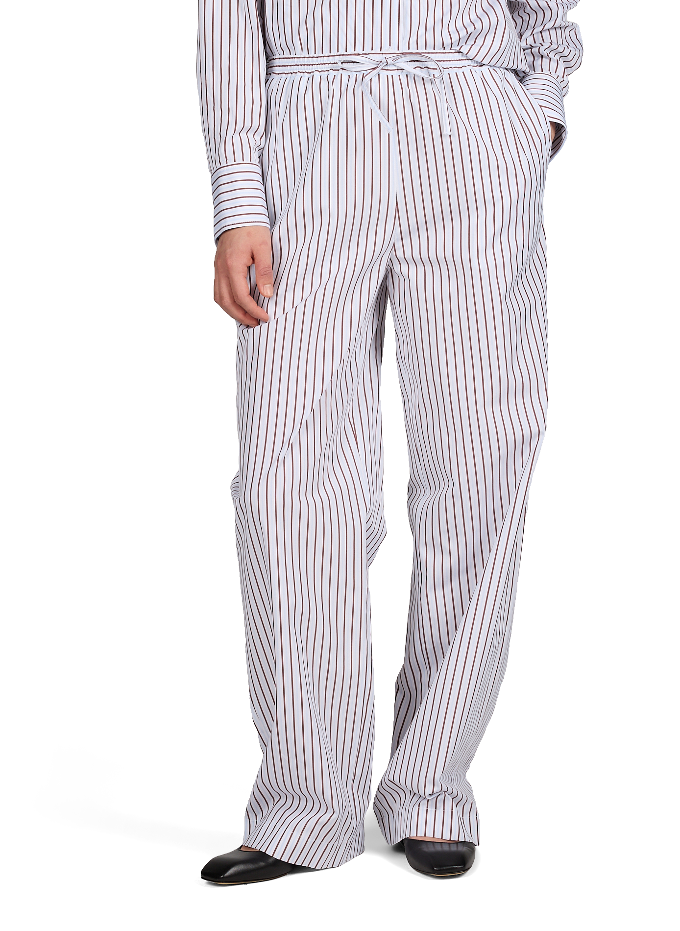 Pantalon Cisco à rayures en coton LOULOU DE SAISON Rouge