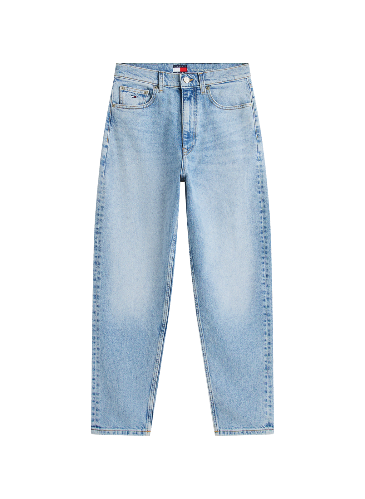 High-waisted Mom-Jeans aus Baumwollmischung TOMMY HILFIGER Blau