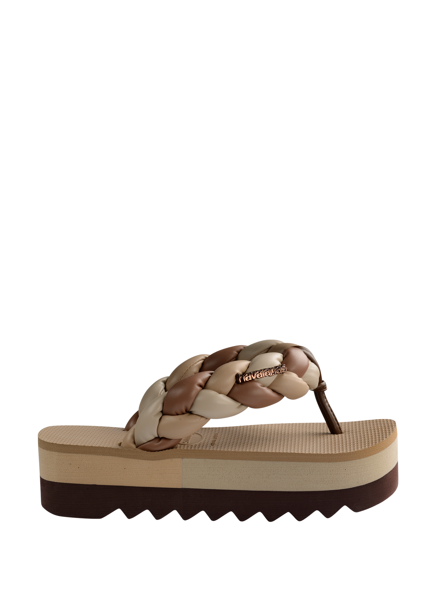 Tongs Top High Chunky Boho à semelles compensées et brides tressées HAVAIANAS Marron