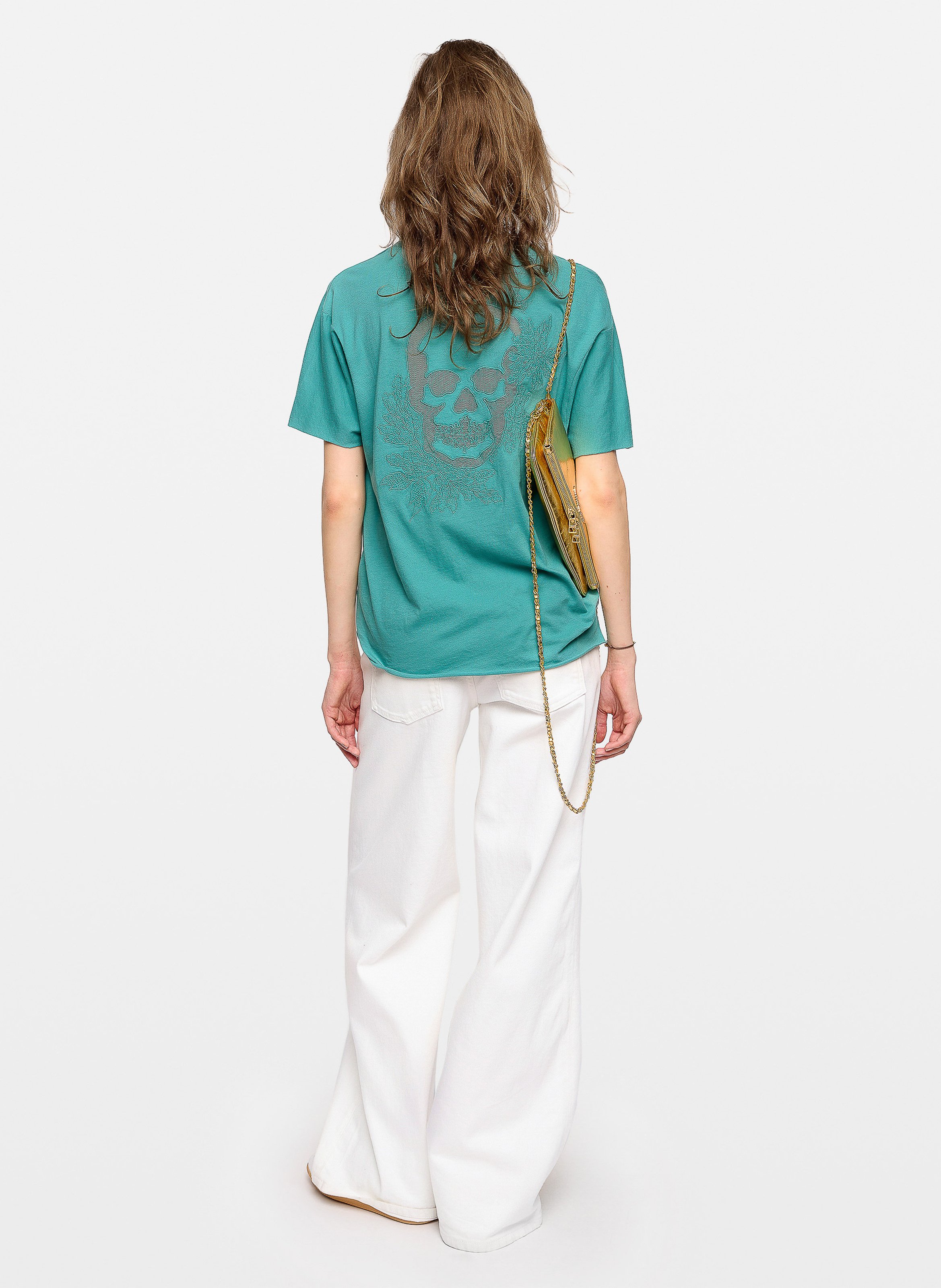 Tee-shirt col v en coton bio tommer ZADIG&VOLTAIRE Vert