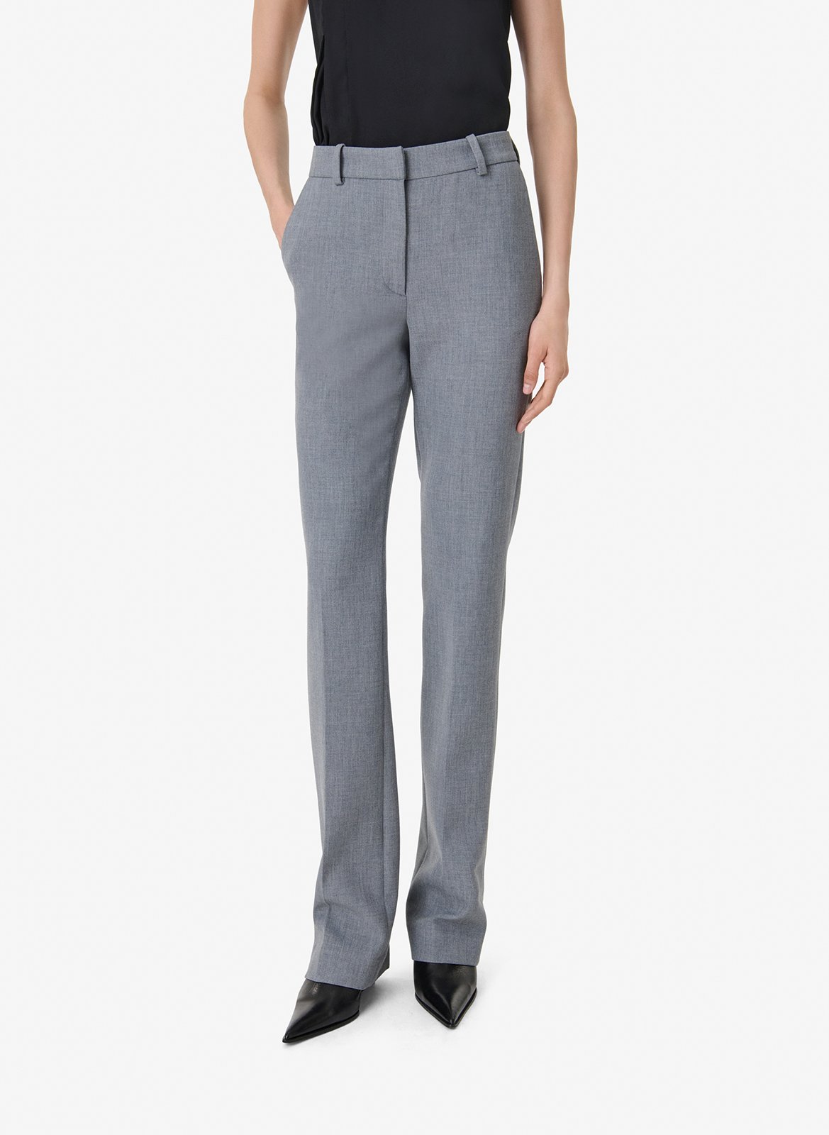 Broek met een effen recht model Marila IRO Grijs