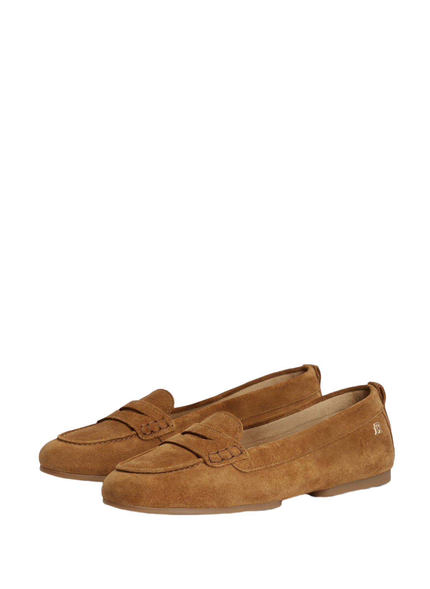 Mocassins à détail métallique doré en cuir TOMMY HILFIGER Beige