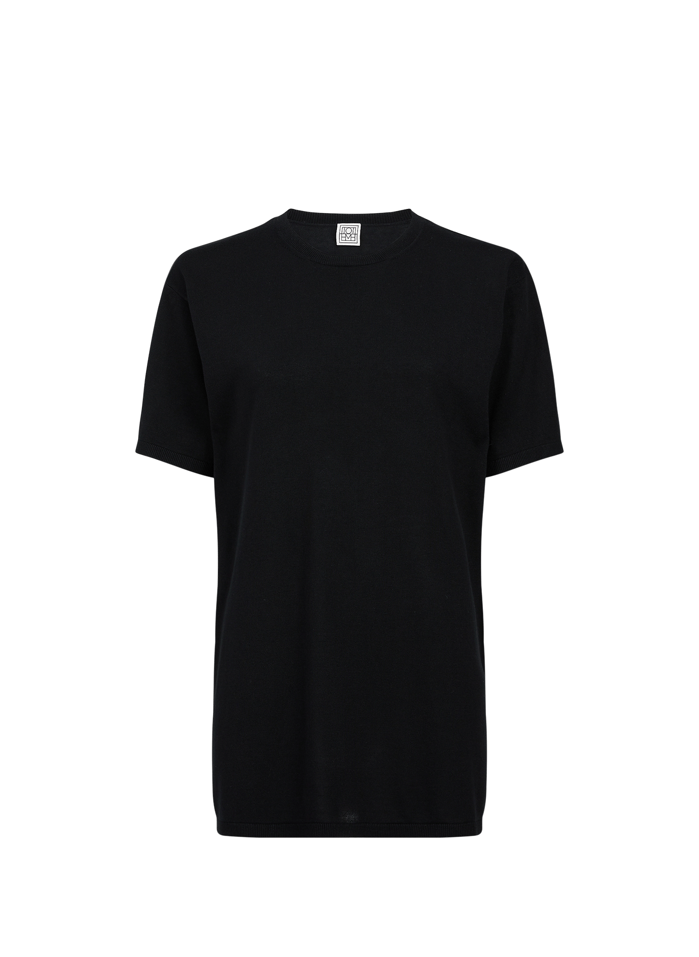 T-shirt droit en maille TOTEME Noir
