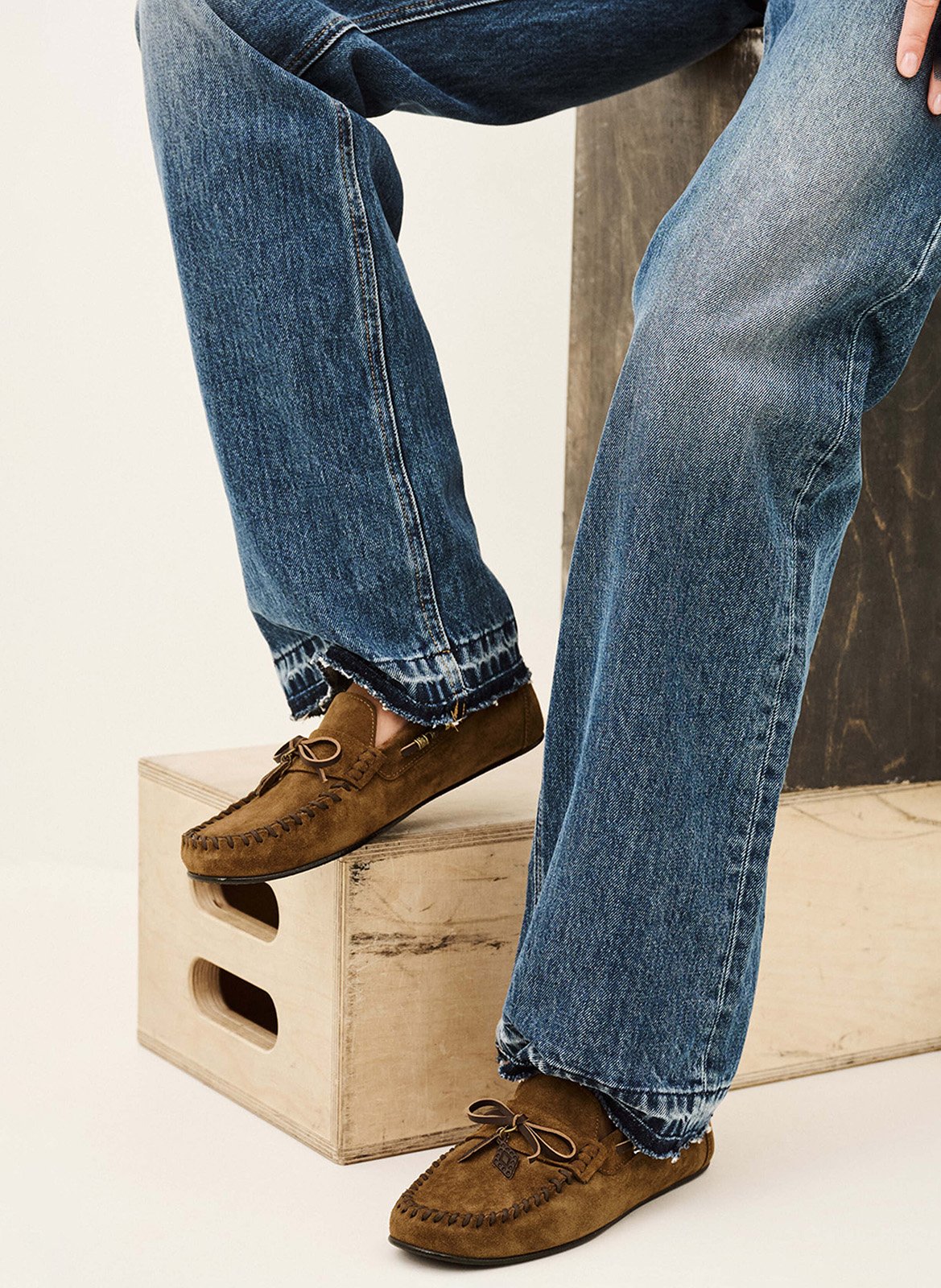 Platte suède leren mocassins Celodie BA&SH Bruin
