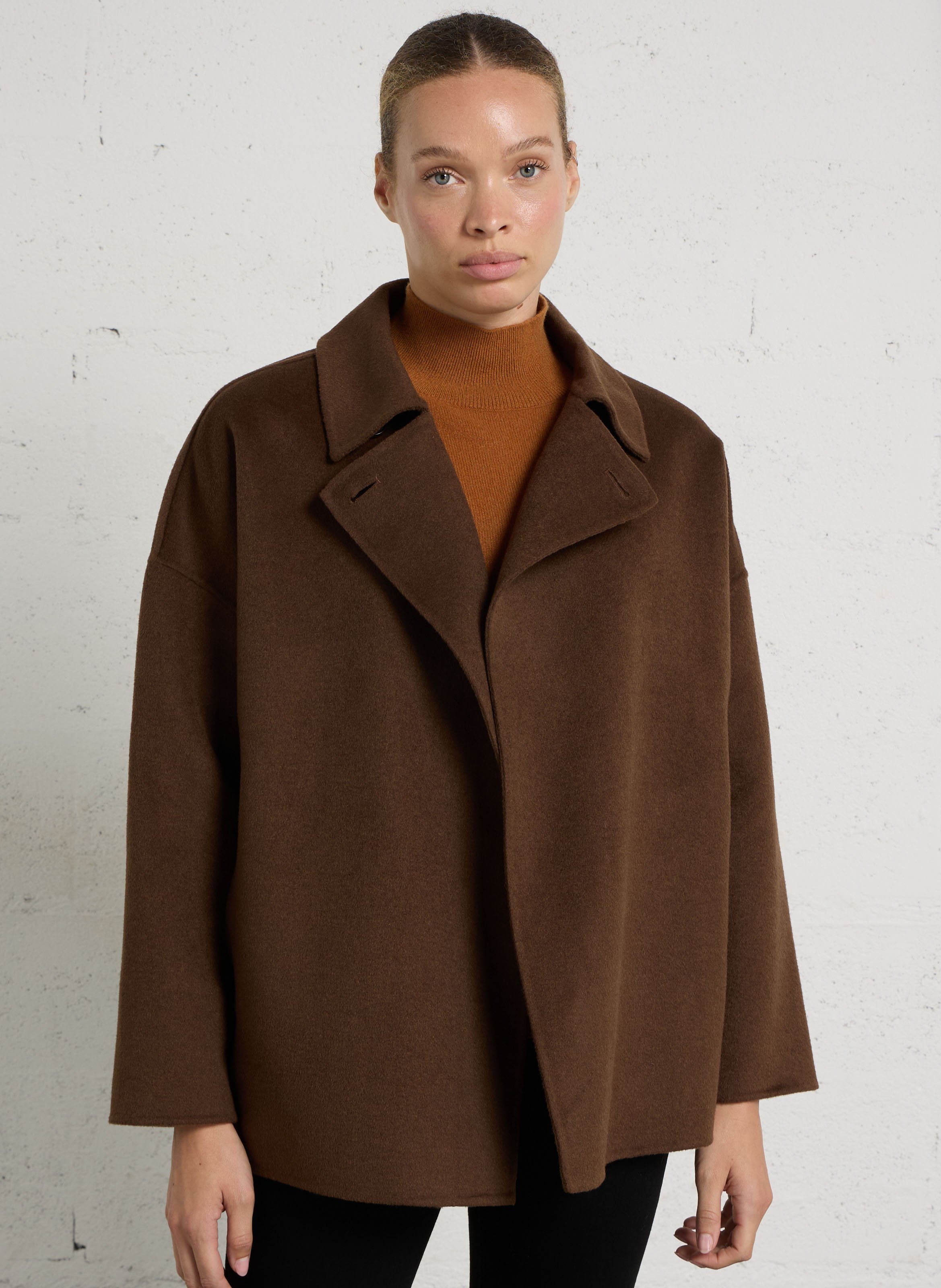 Blouson ample en laine mélangée cyrile MAISON 123 Marron