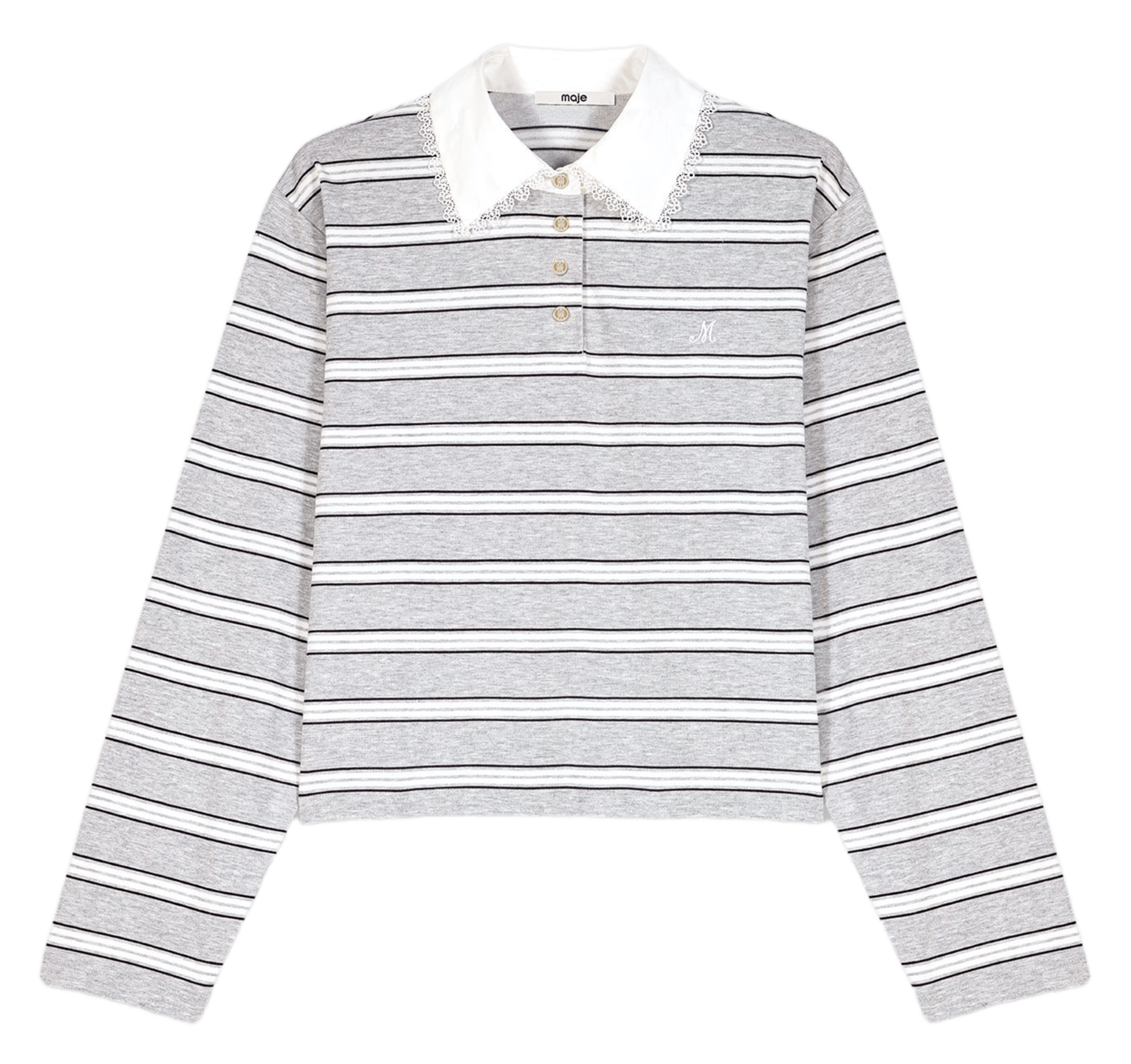 Polo oversize en coton mélangé MAJE Gris