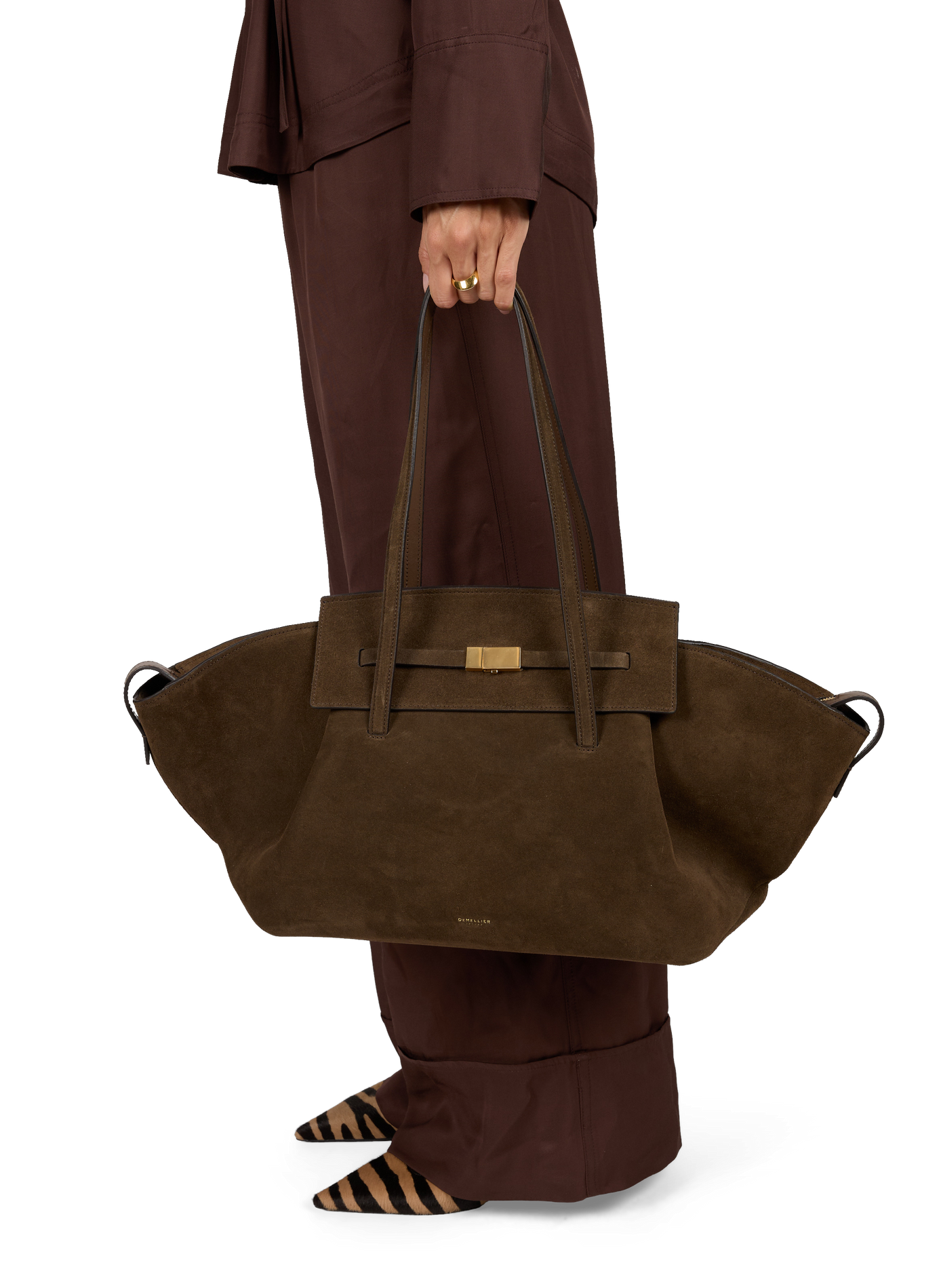 Brooklyn leather tote bag DEMELLIER LONDON Brown