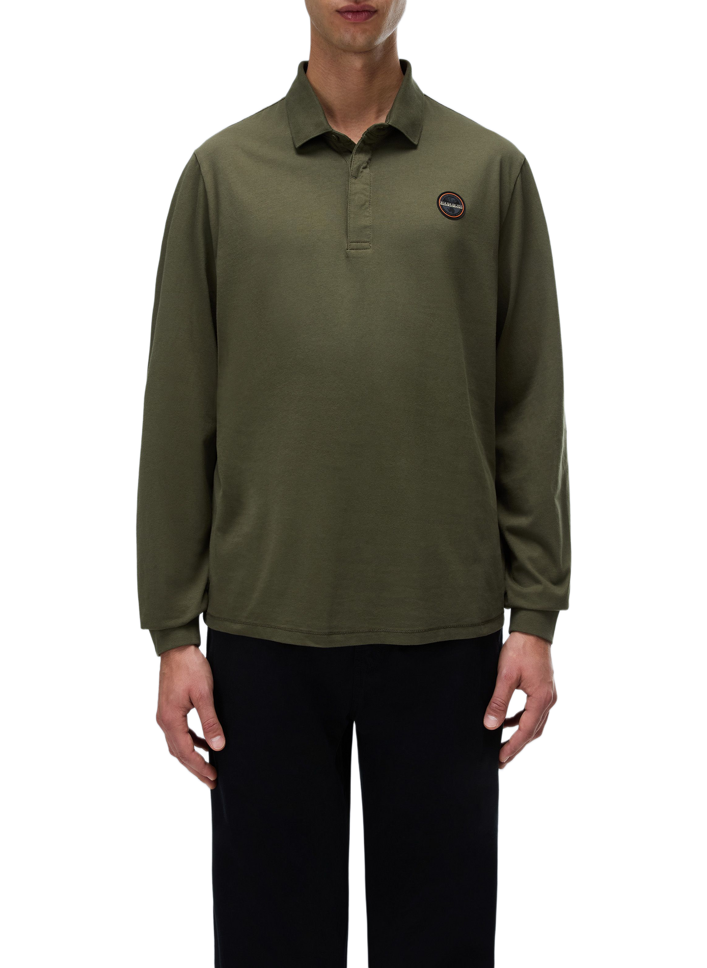 Polo droit manches longues uni | Kaki NAPAPIJRI Homme