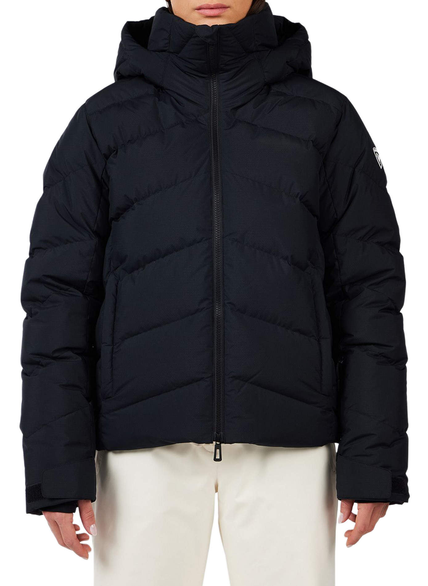 Gerade gesteppte Daunenjacke mit Kapuze ROSSIGNOL Schwarz