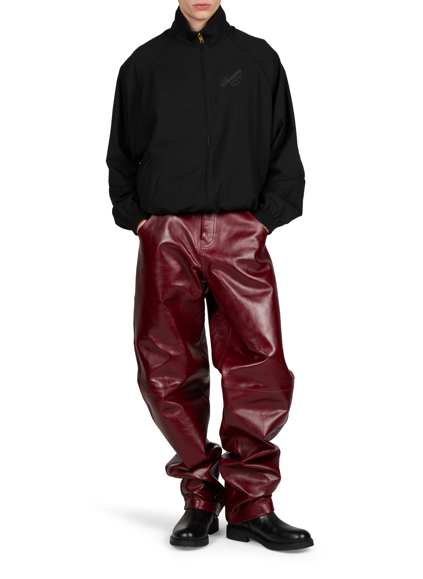 Oversized wool-blend jacket WILLY CHAVARRIA Black