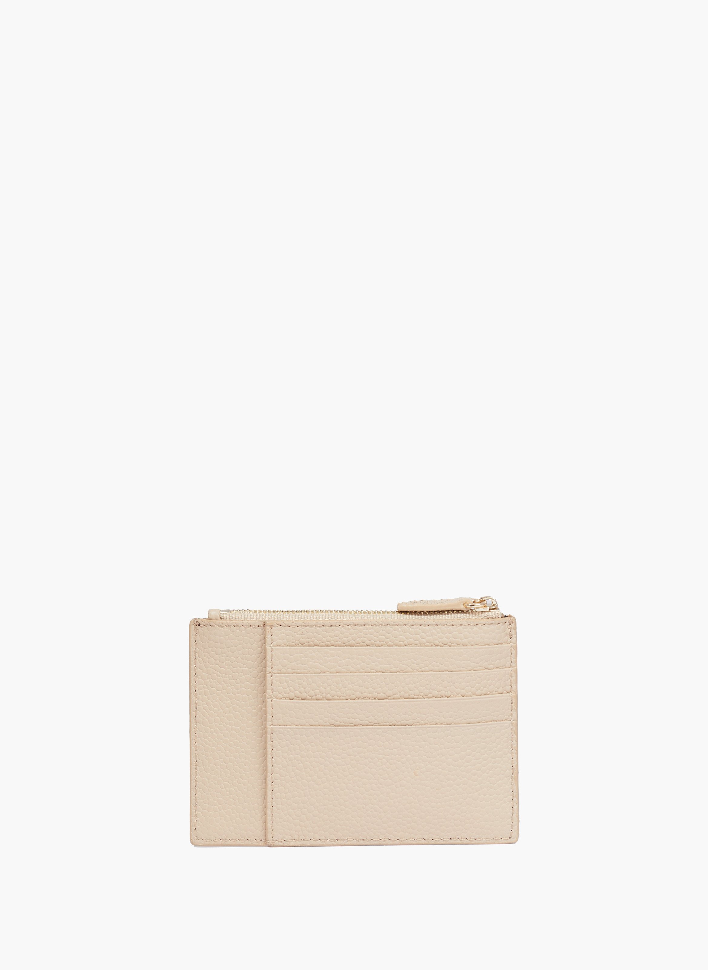 Porte-cartes zippé l ninon de lancel en cuir LANCEL Beige