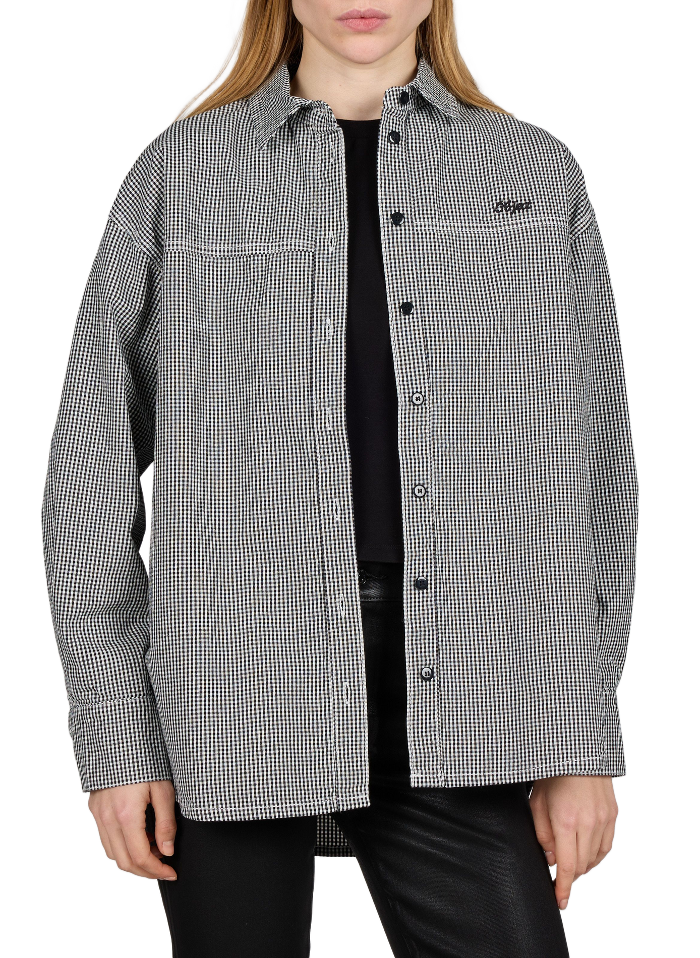 Oversized cotton shirt OBJECT Black