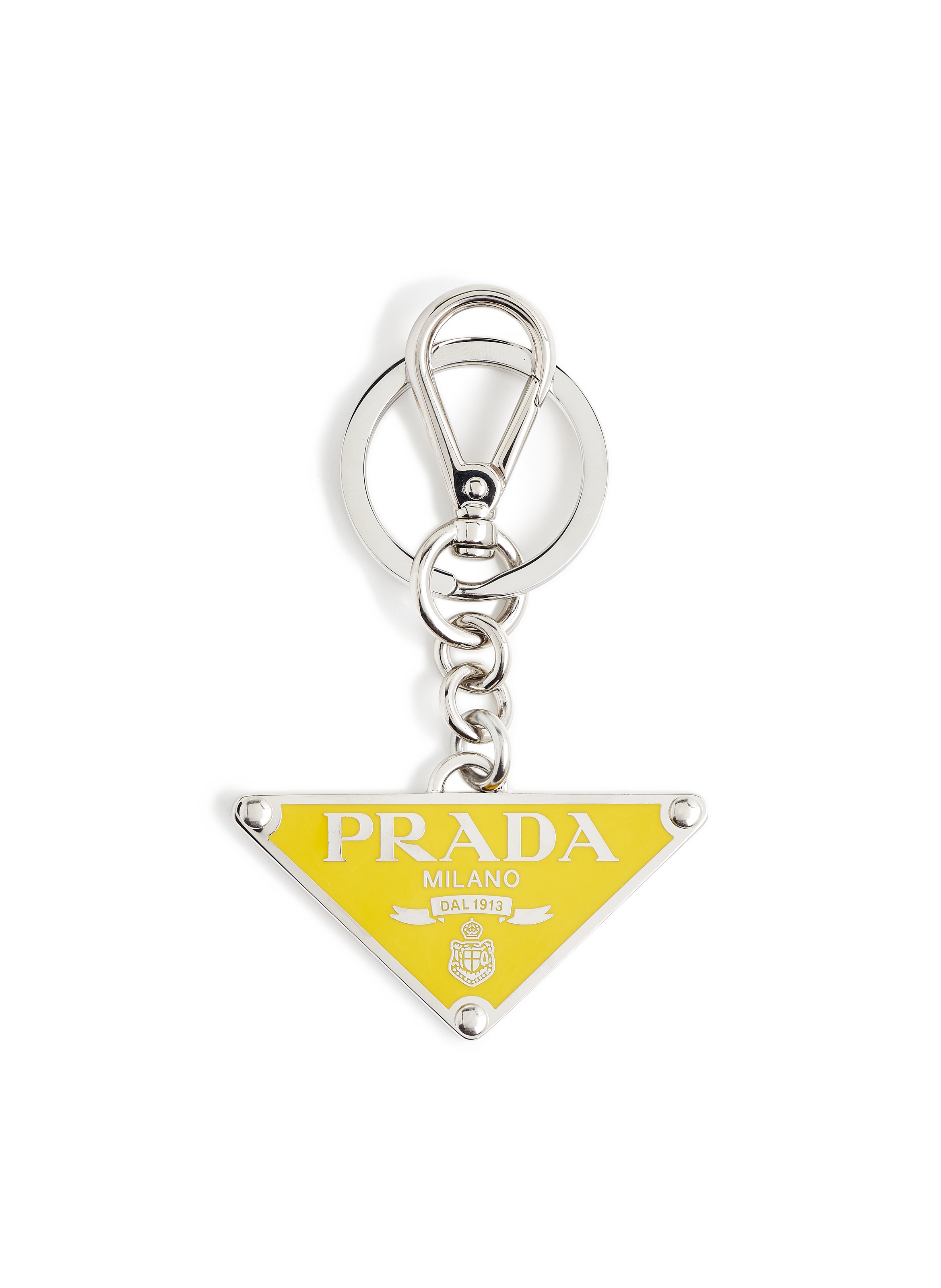 Steel key ring PRADA Yellow