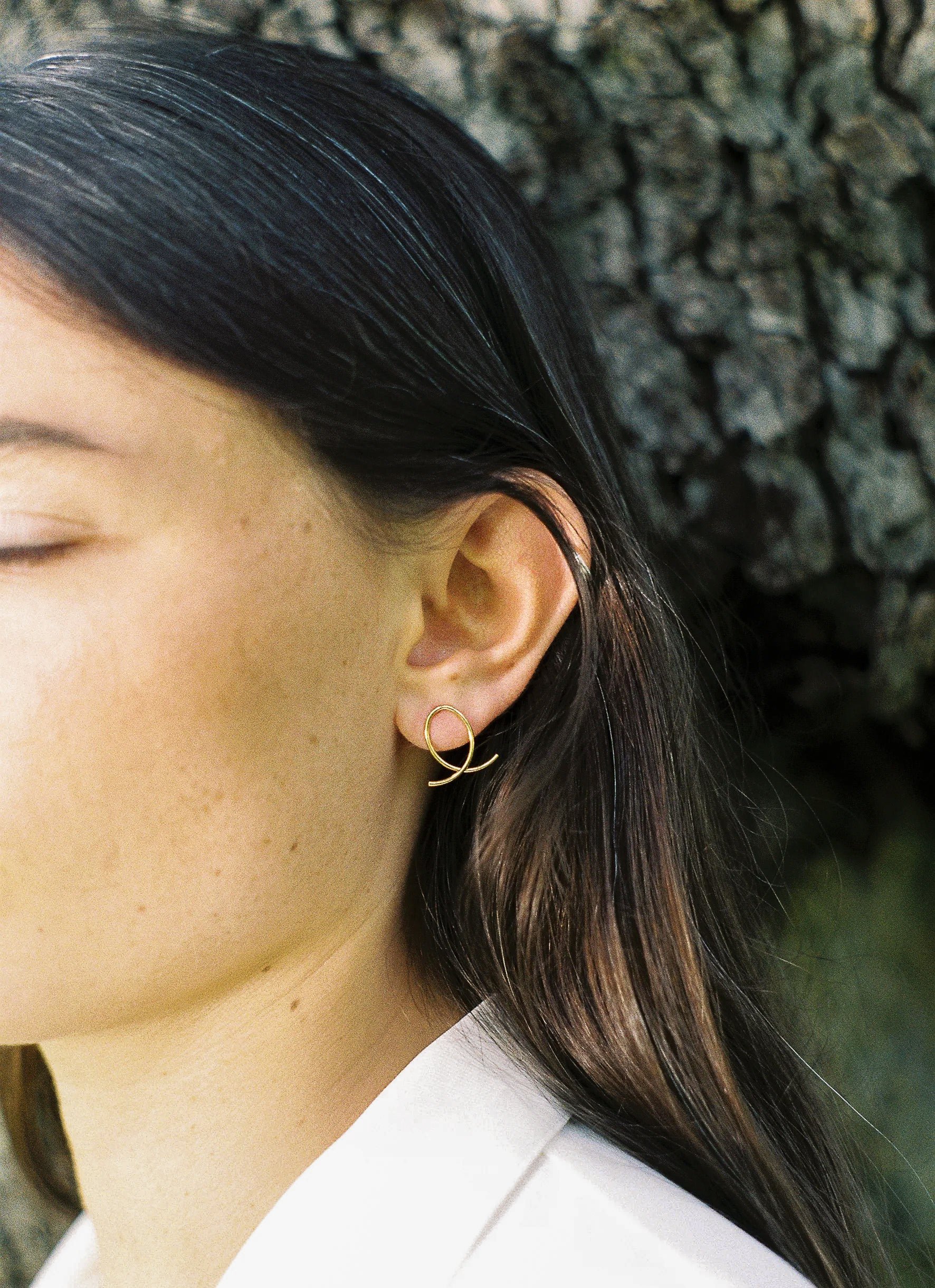 Boucles d'oreille petite luna argent 925 plaqué or ANNA SOTTILOTTA Doré