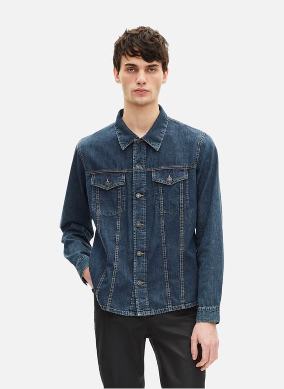 Chemise manches longues en denim Bleu by THE KOOPLES THE KOOPLES Chemise manches longues en denim Bleu