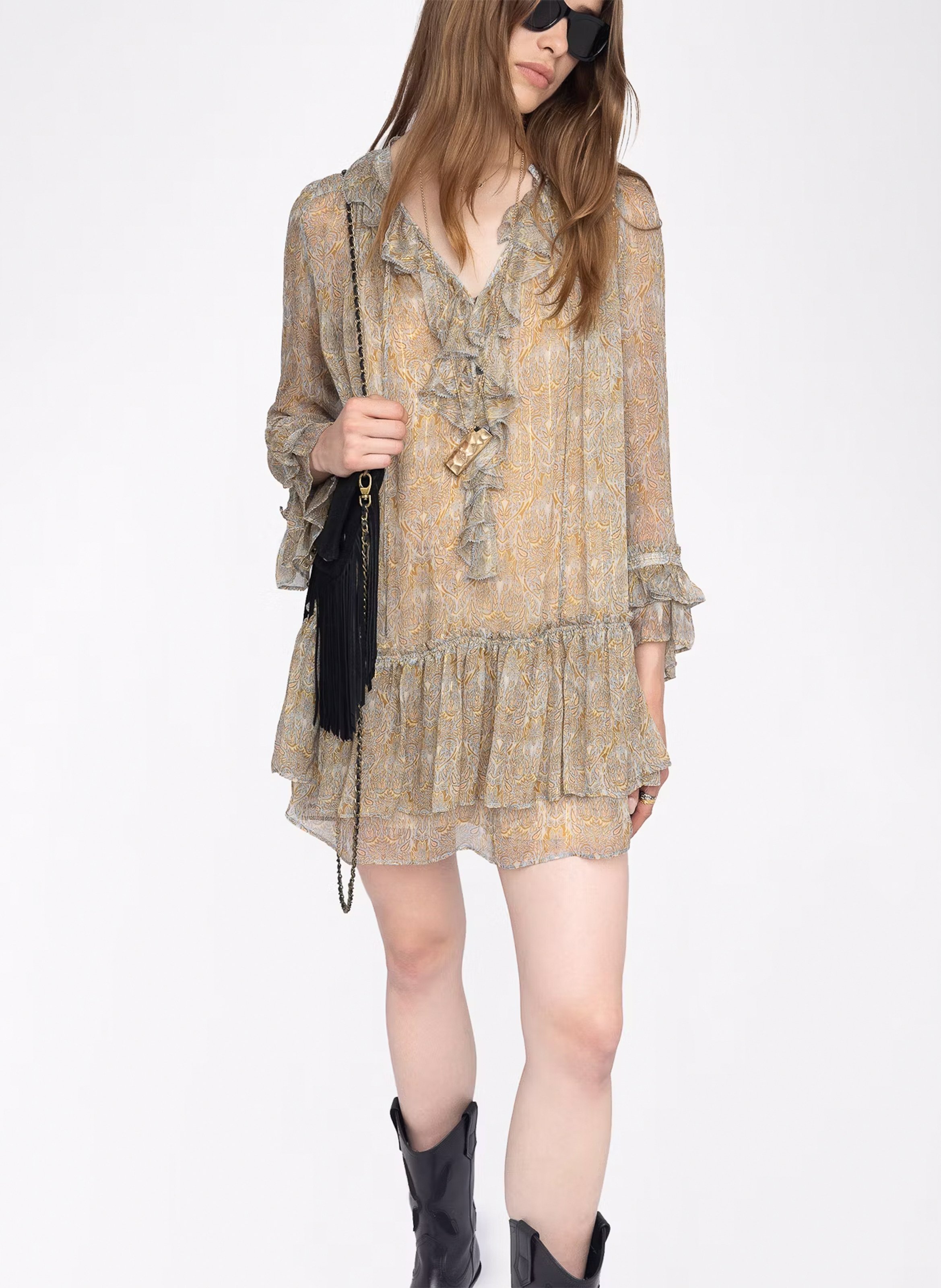 Robe courte imprimée ralice ZADIG&VOLTAIRE Bleu