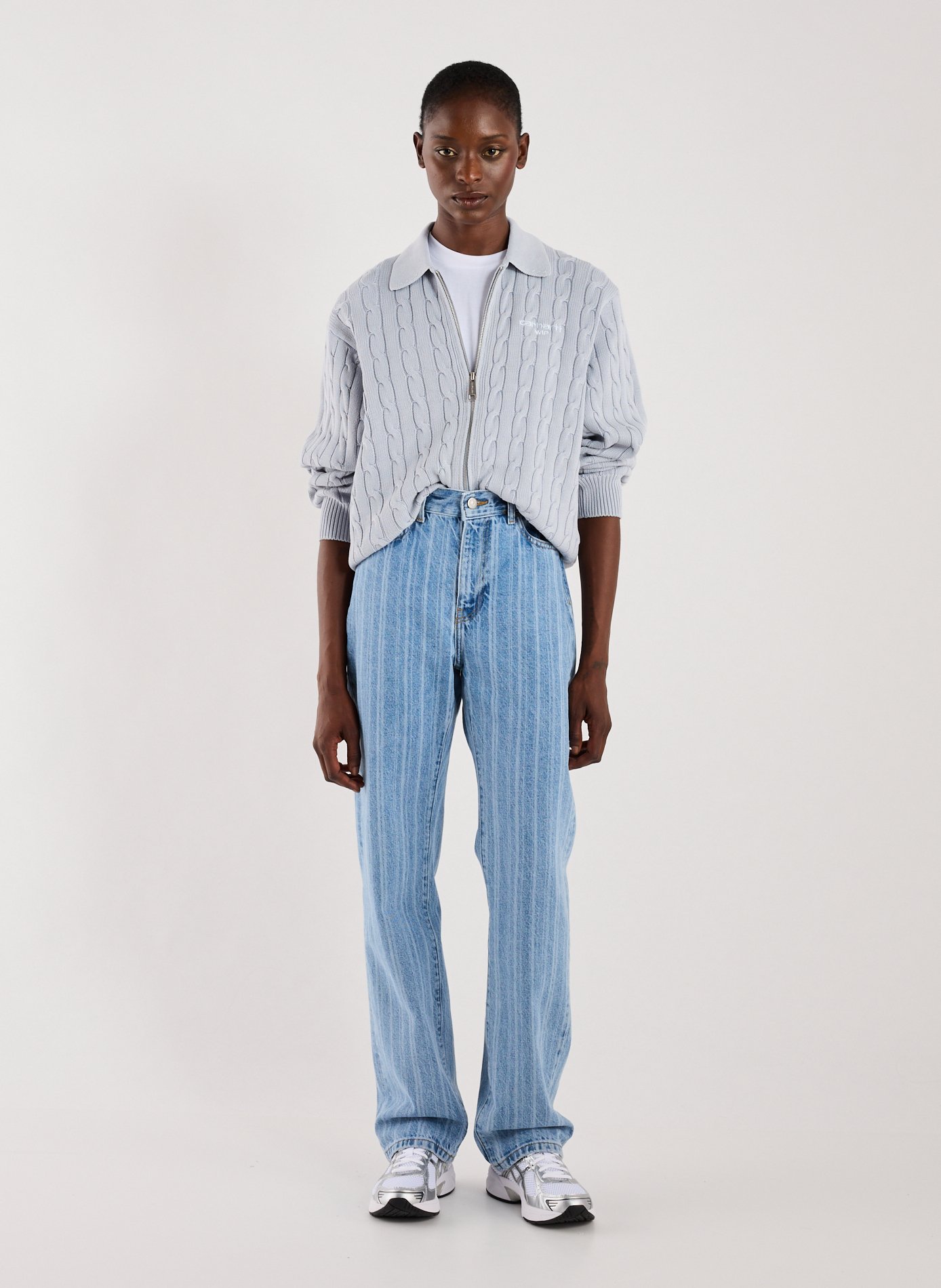 Gilet maille torsadée en coton CARHARTT WIP Bleu