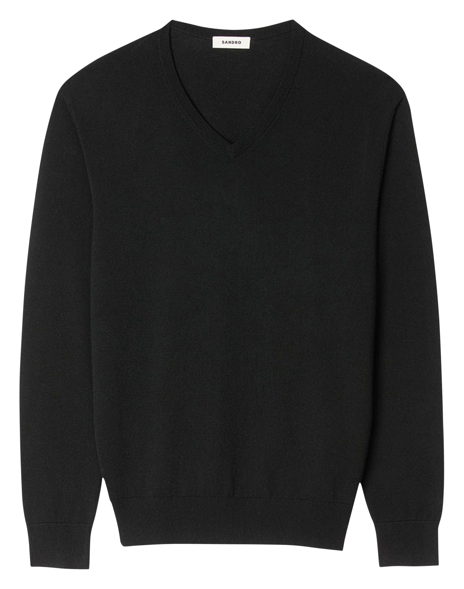Pull col rond en laine mélangée SANDRO Noir
