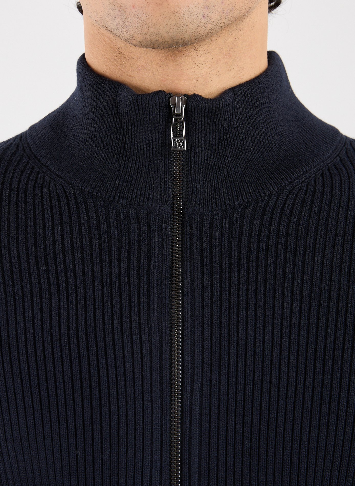 Ribbed wool and cotton blend vest ARMANI EXCHANGE Blue