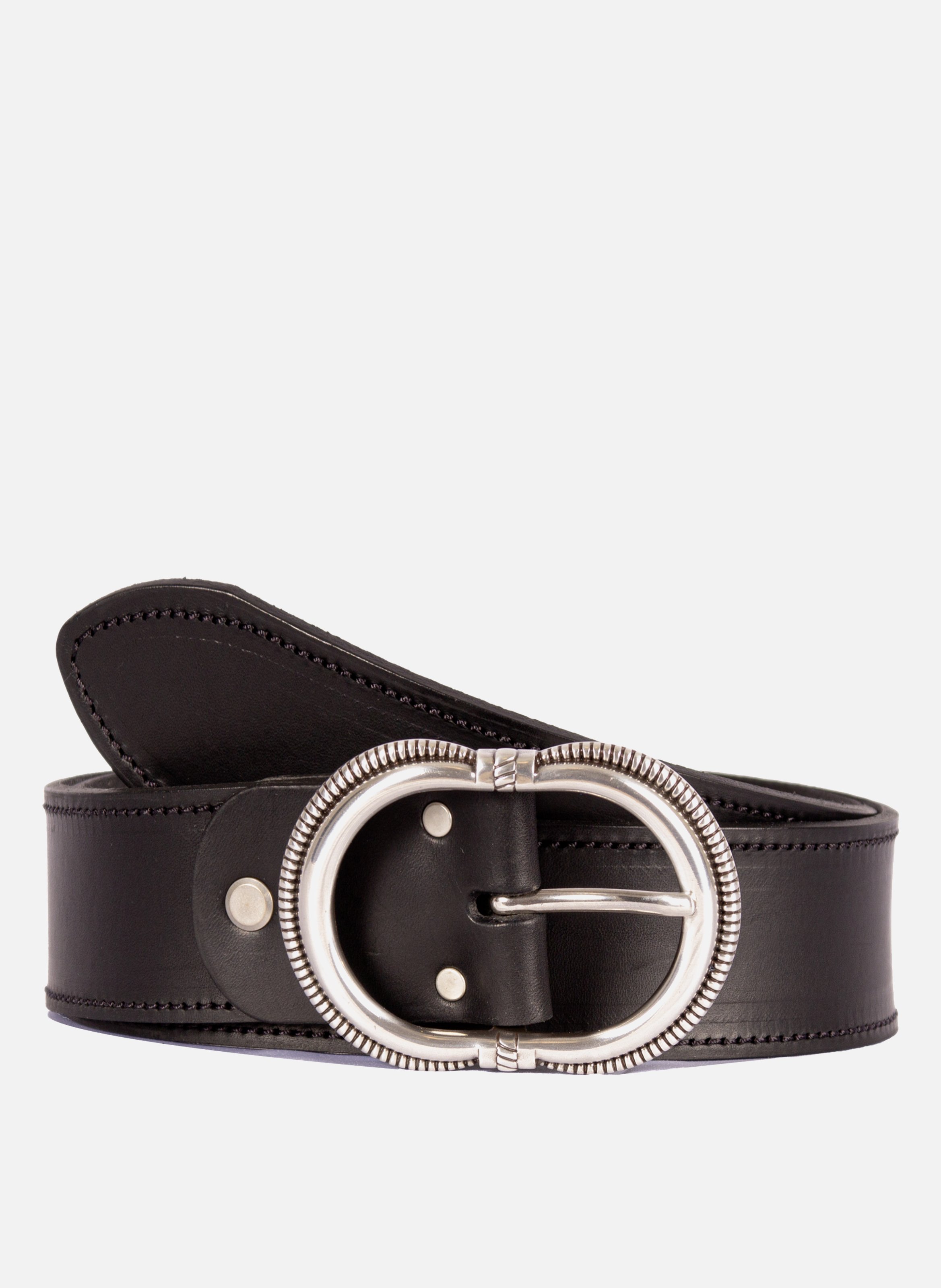 Ceinture camargue cuir JULES & JENN Noir