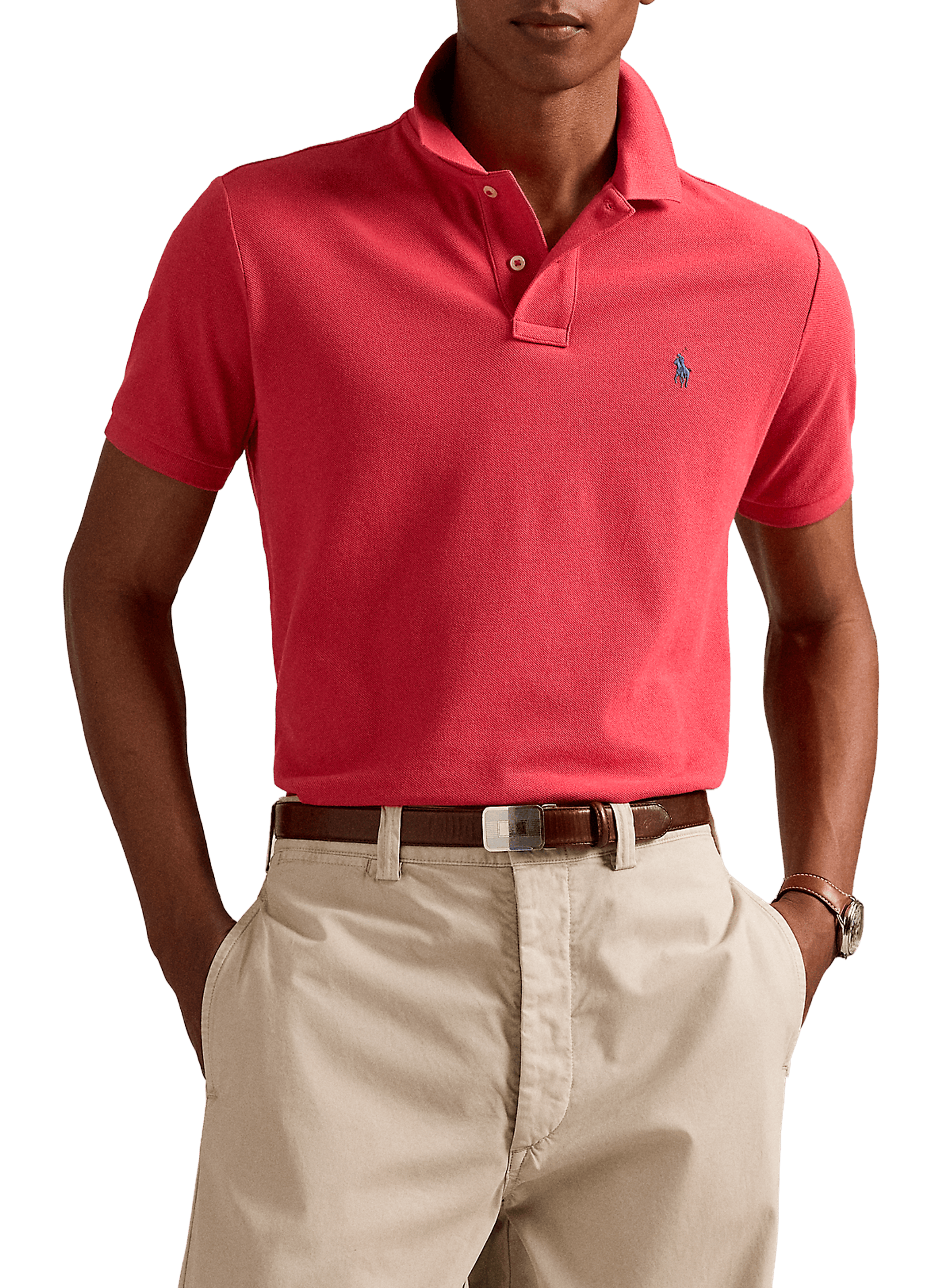 POLO RALPH LAUREN Organic cotton piqué polo shirt Red