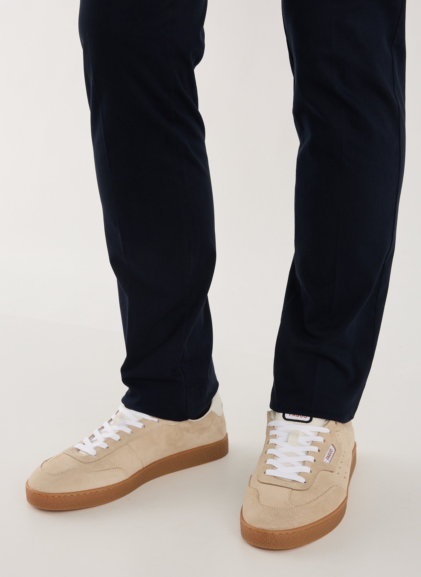 Baskets en cuir mélangé FAGUO Beige