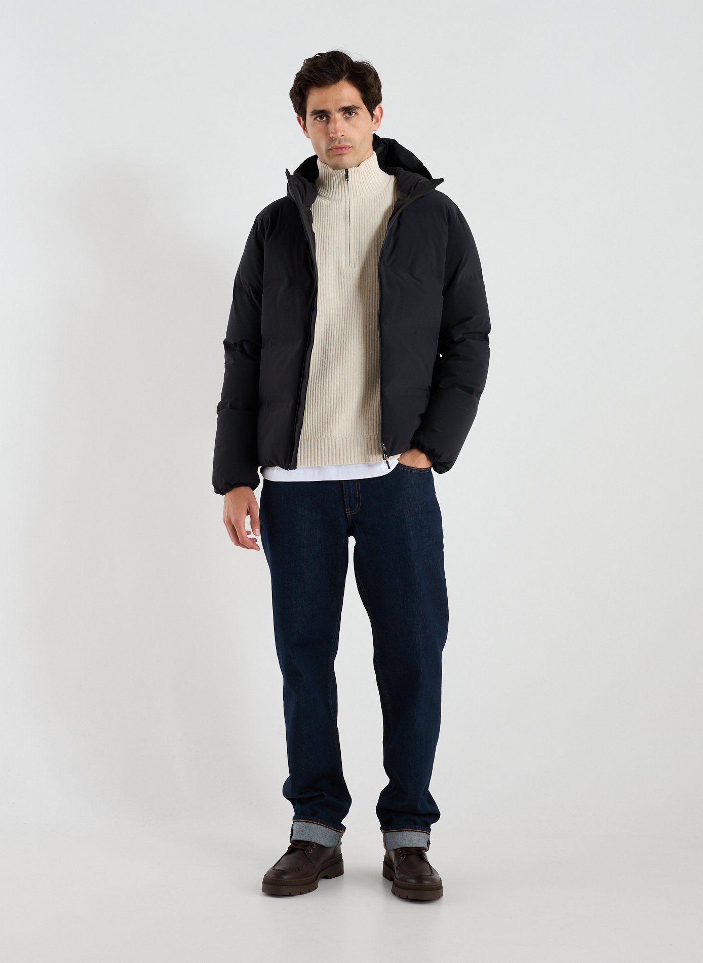 Plain down jacket HERNO Grey