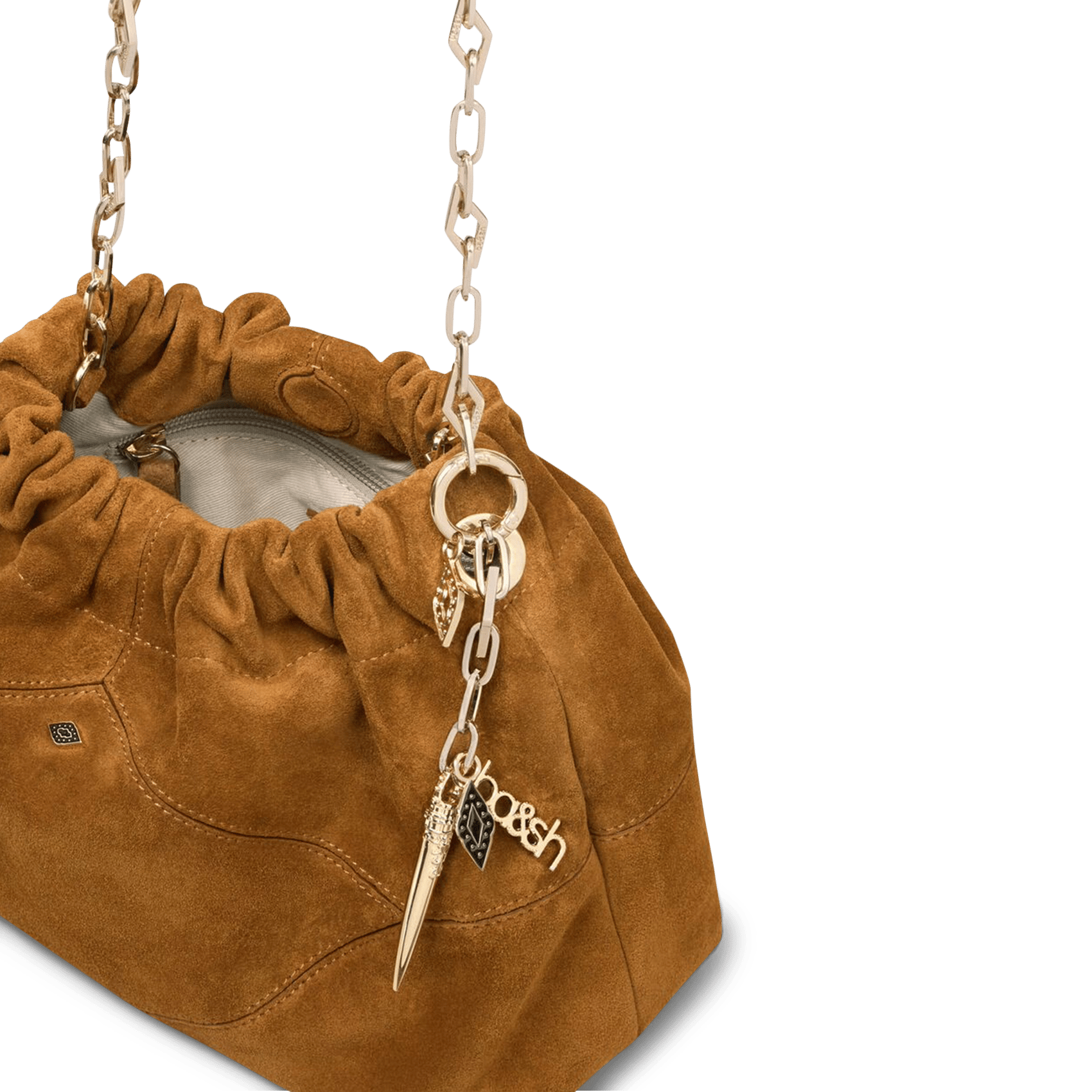 Sac porté épaule en cuir mini june tote BA&SH Marron