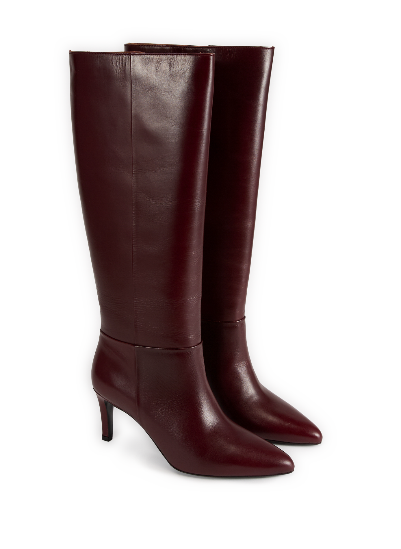 Stiletto heeled boots in mixed leather SAISON 1865 Red