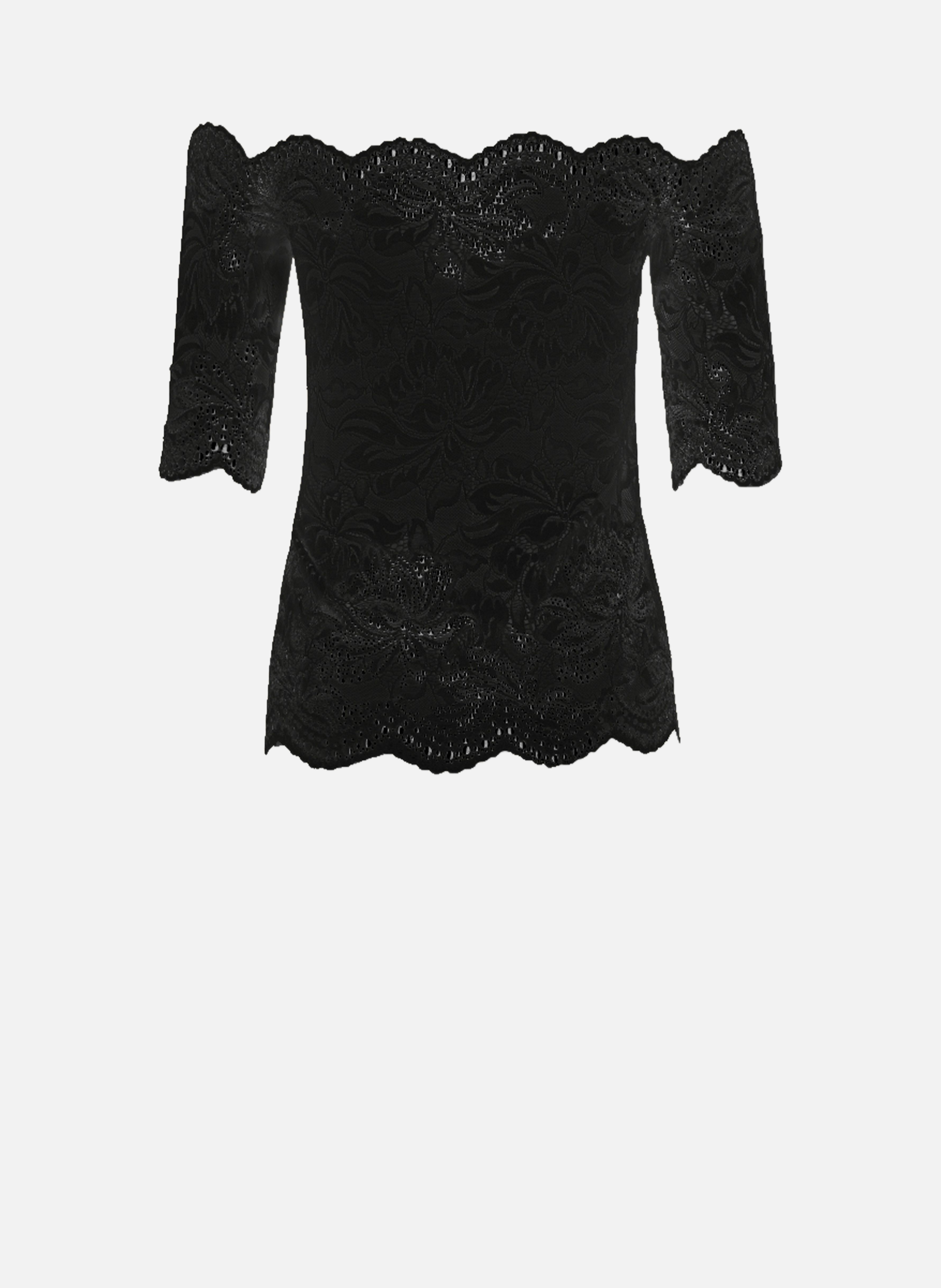 Top en dentelle RABANNE Noir