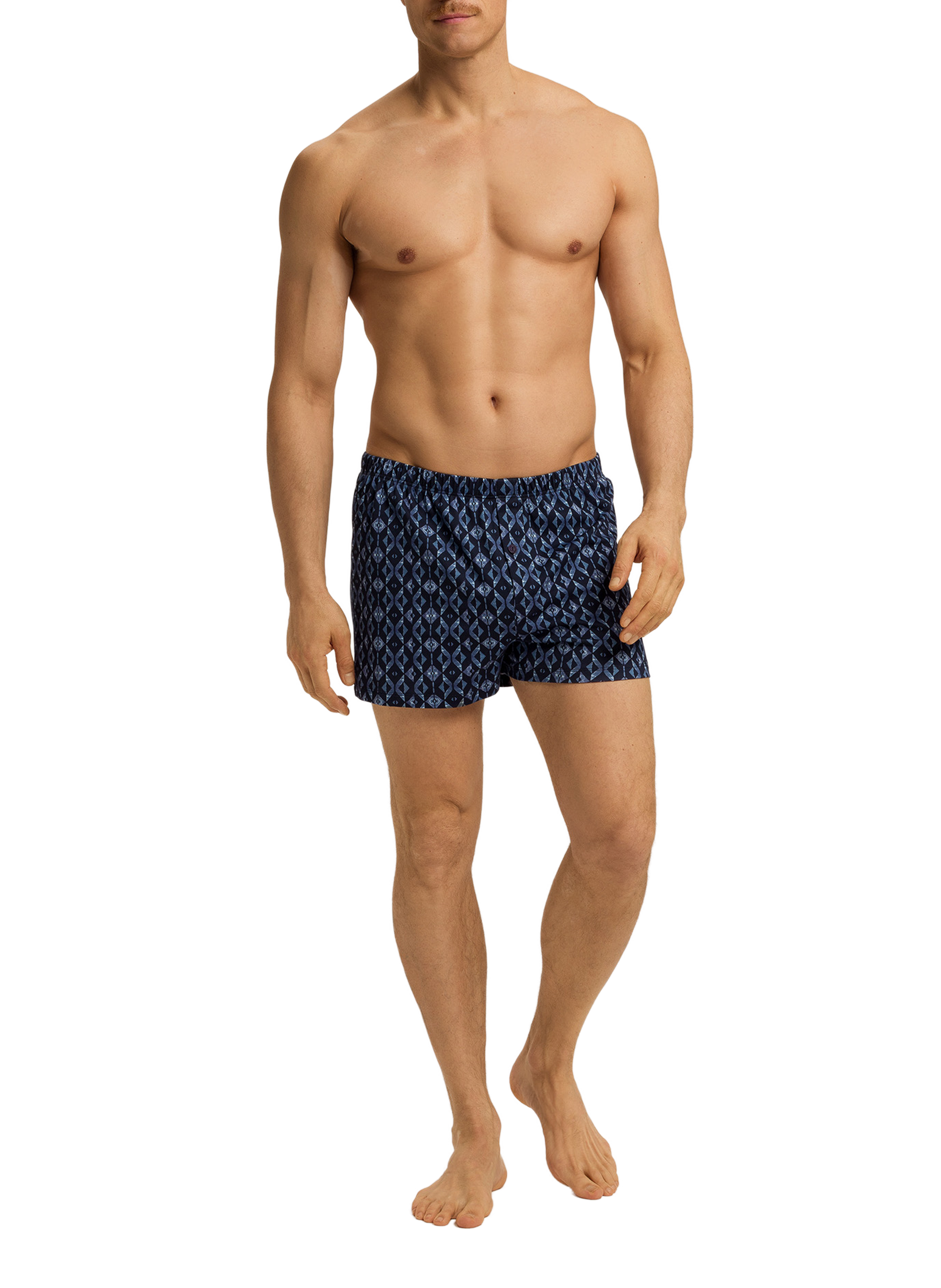 Patterned cotton boxer shorts  HANRO Blue