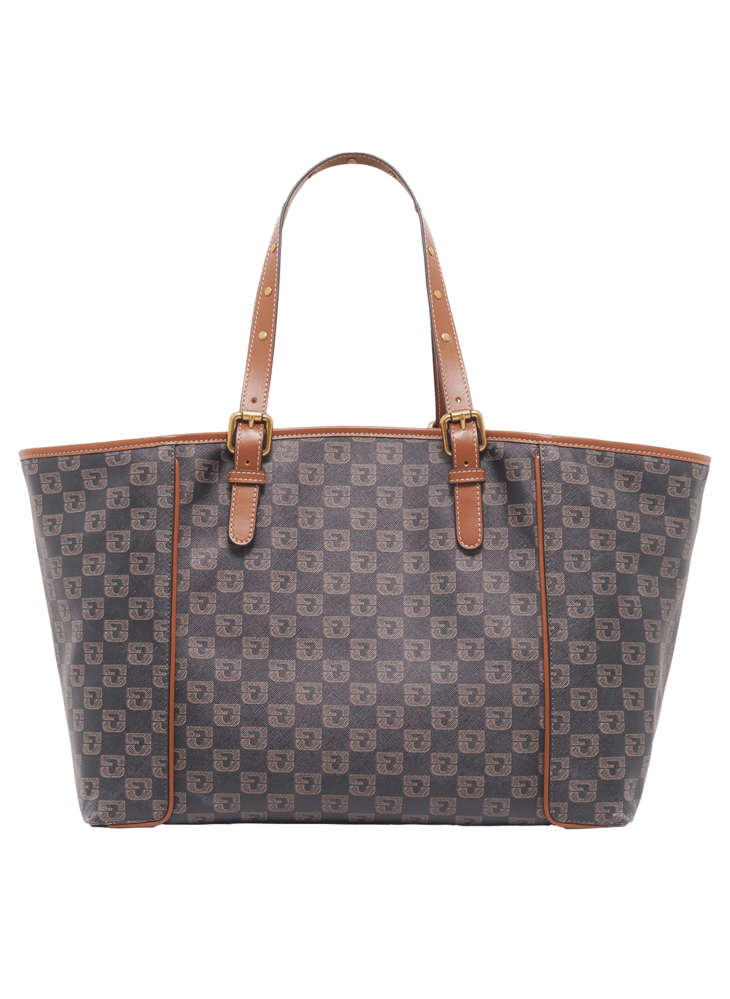 Cabas en toile enduite monogrammée et cuir - simple bag GERARD DAREL Marron