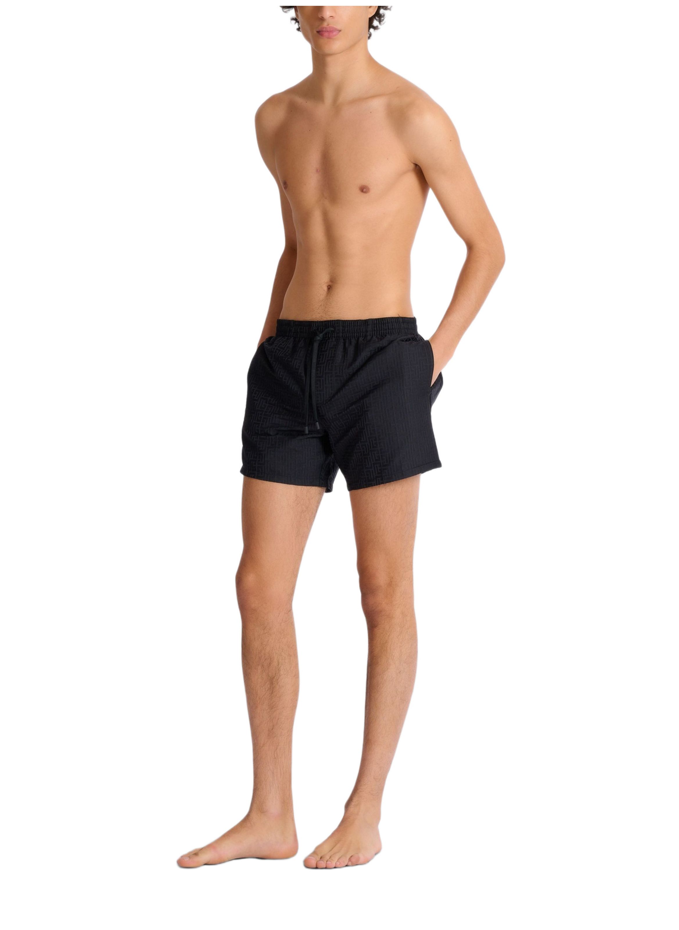 Short de bain monogrammé BALMAIN Noir
