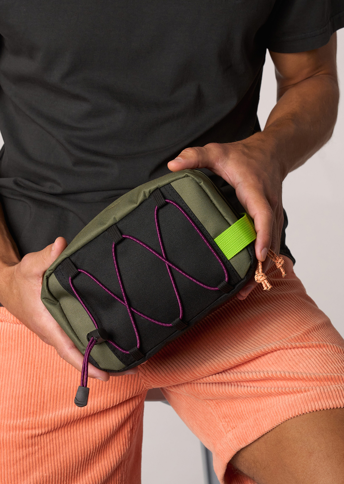 Trousse de toilette en polyester recyclé BILLYBELT Kaki