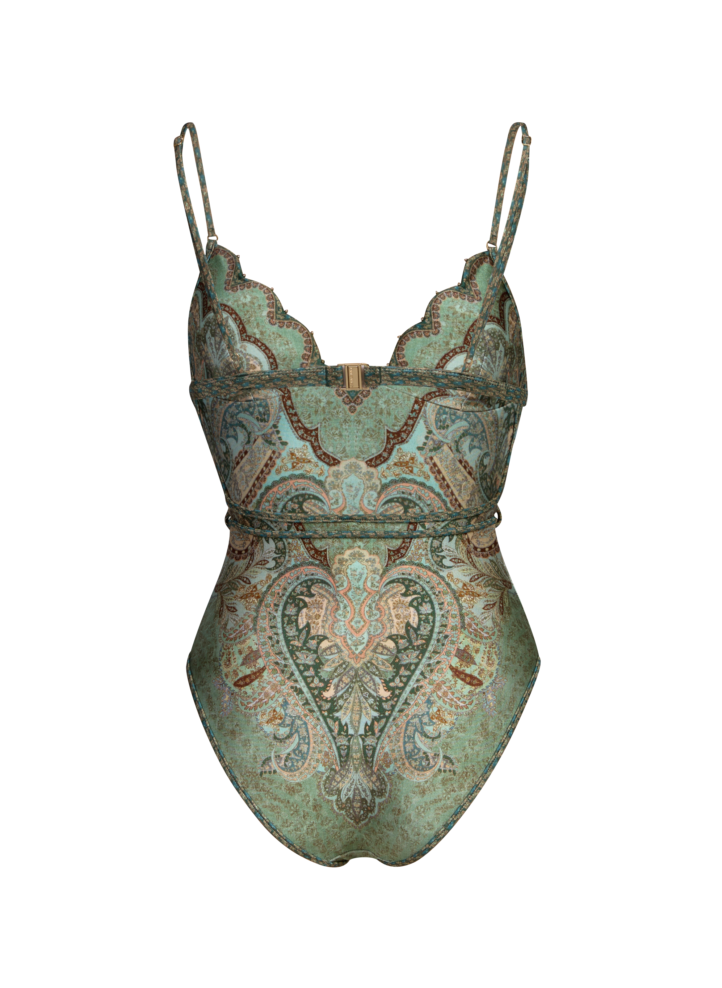 Printed one-piece swimsuit ZIMMERMANN Green