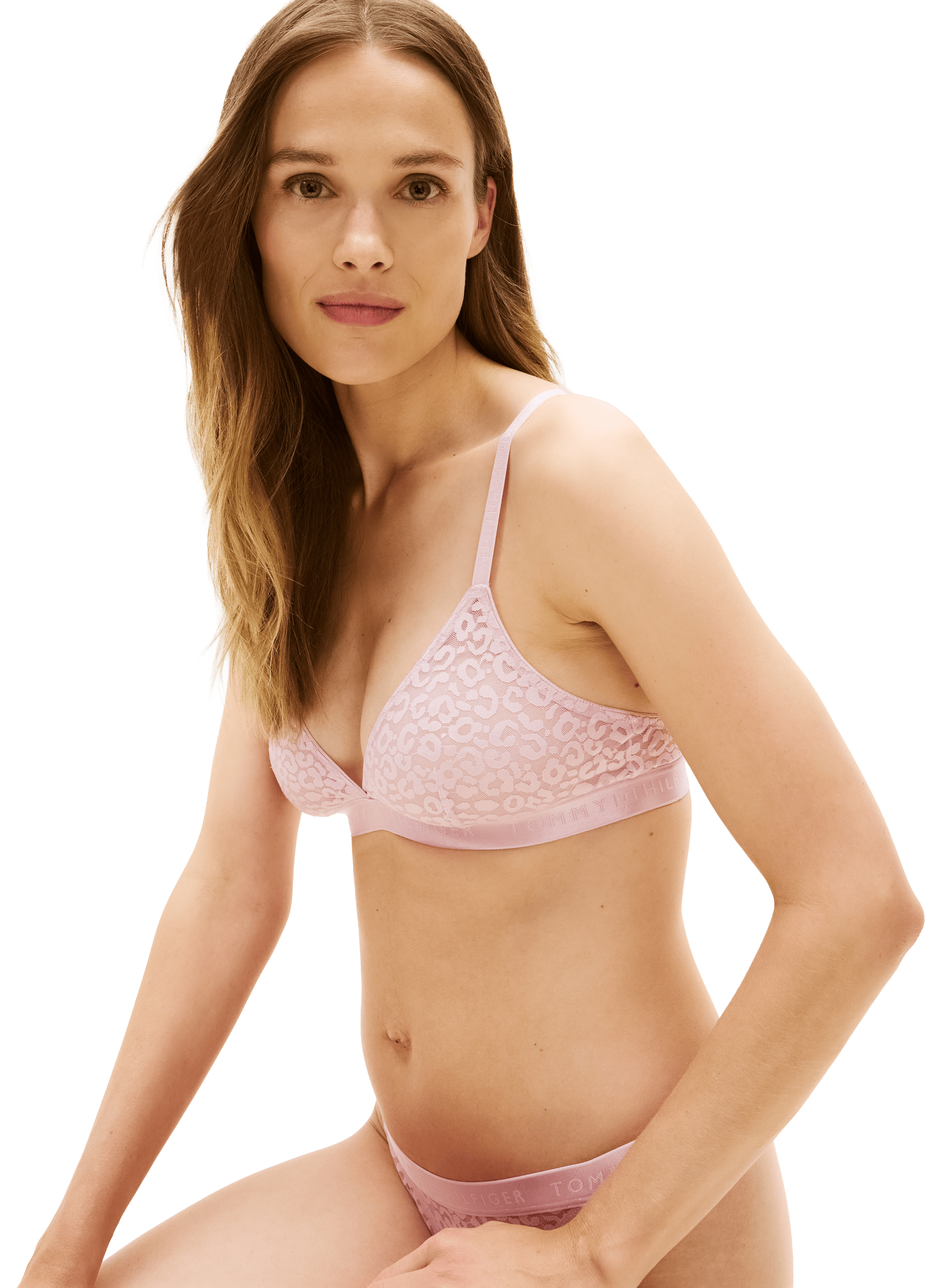 Triangle lace bra with leopard print TOMMY HILFIGER Pink