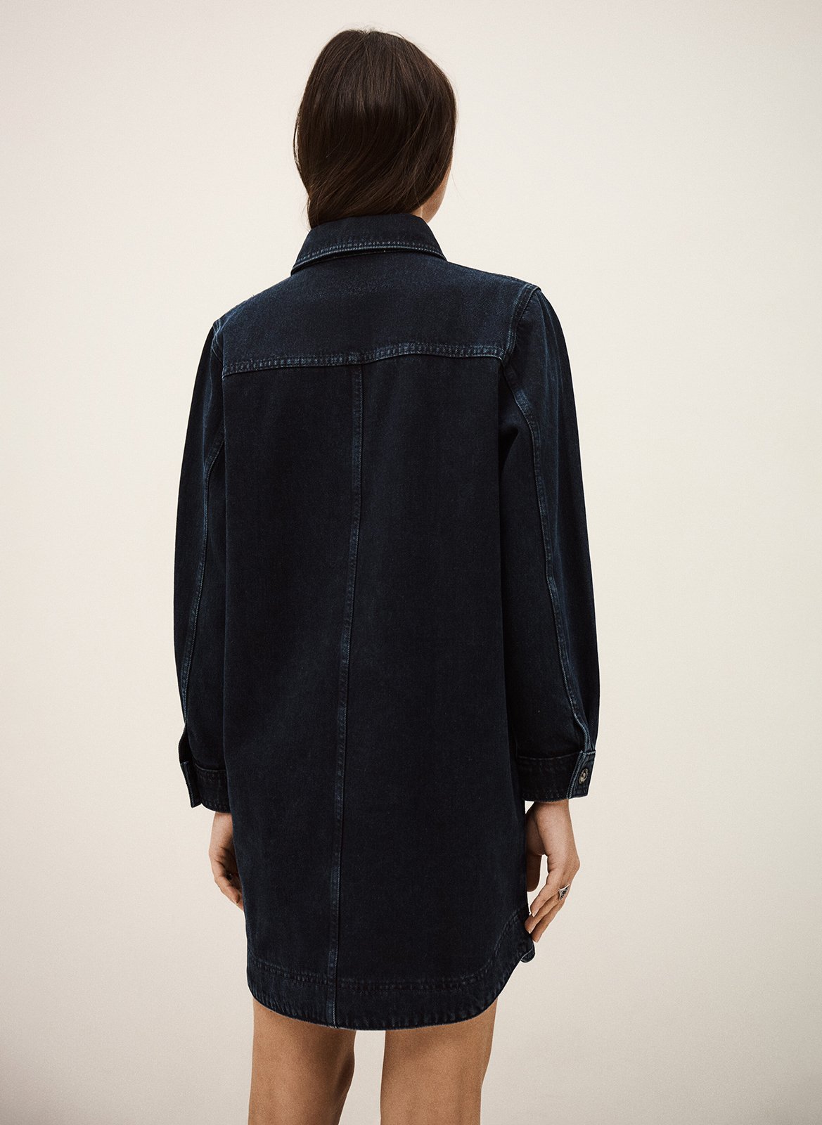 Robe courte chemise en jean tona BA&SH Bleu