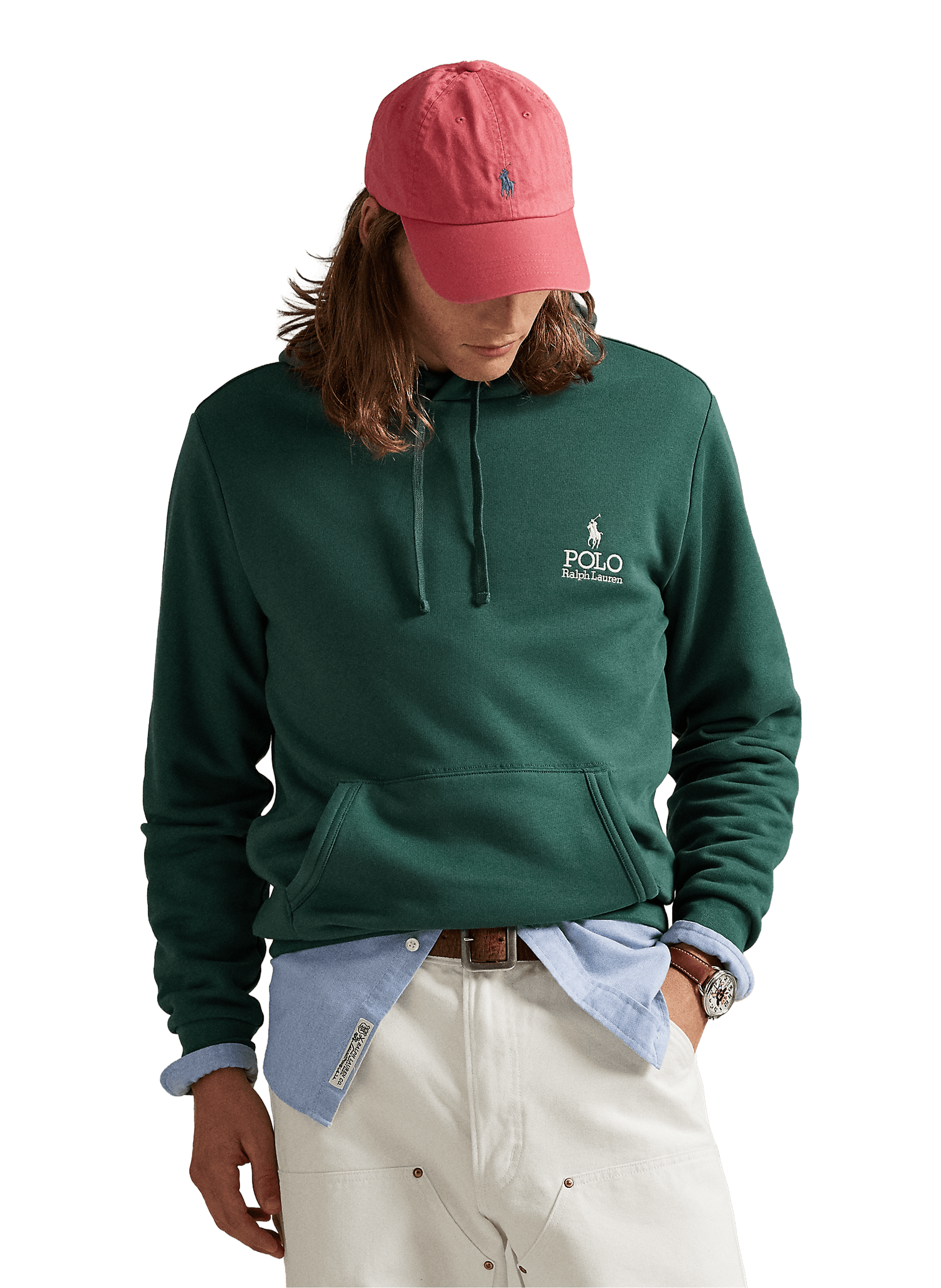 Sweat à capuche en coton mélangé POLO RALPH LAUREN Vert