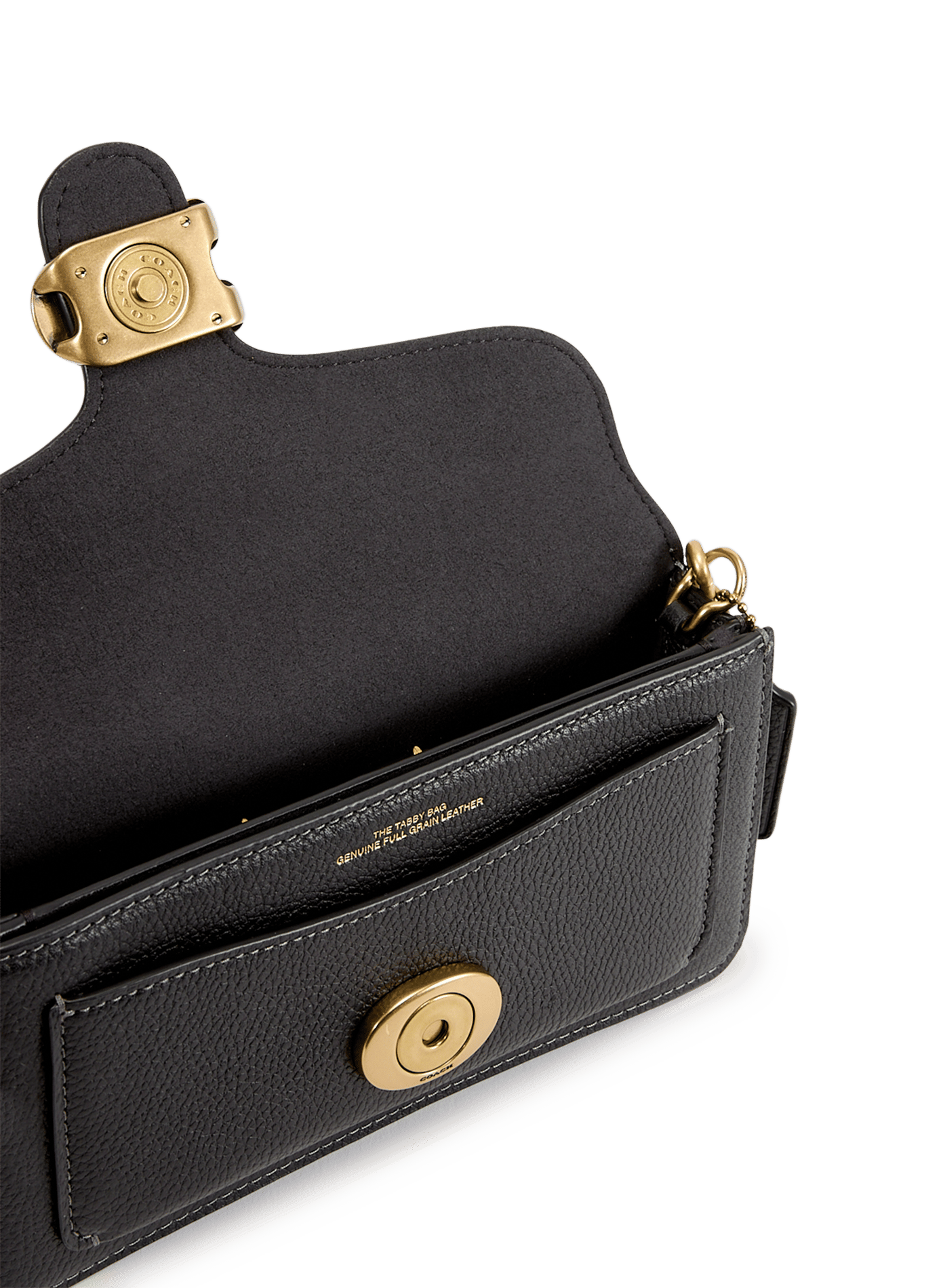 Sac à bandoulière en cuir grainé COACH Noir