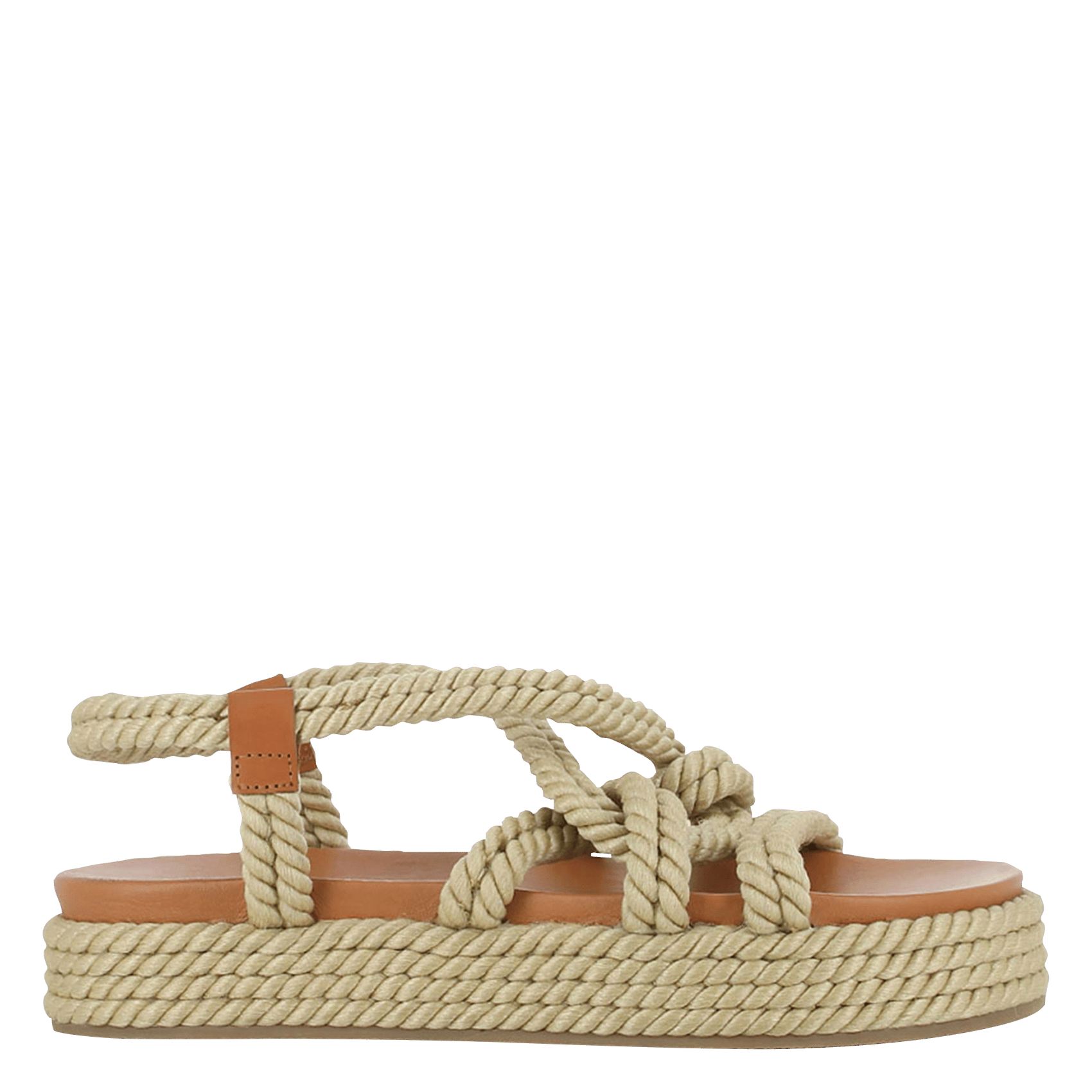 Sandales compensées en corde wael JONAK Beige