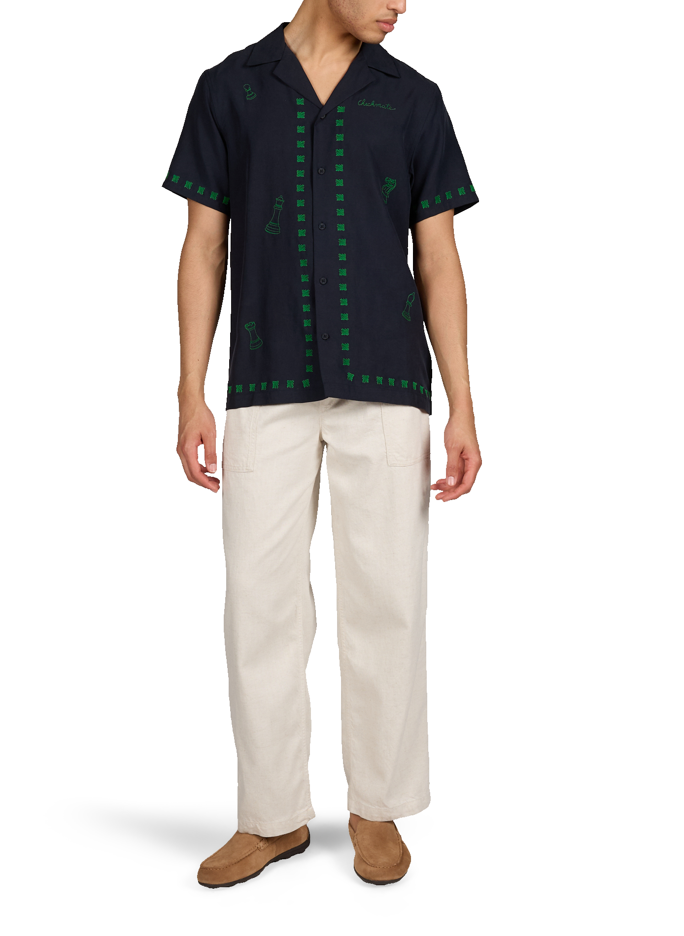 Morney short-sleeved embroidered shirt MAISON LABICHE Blue