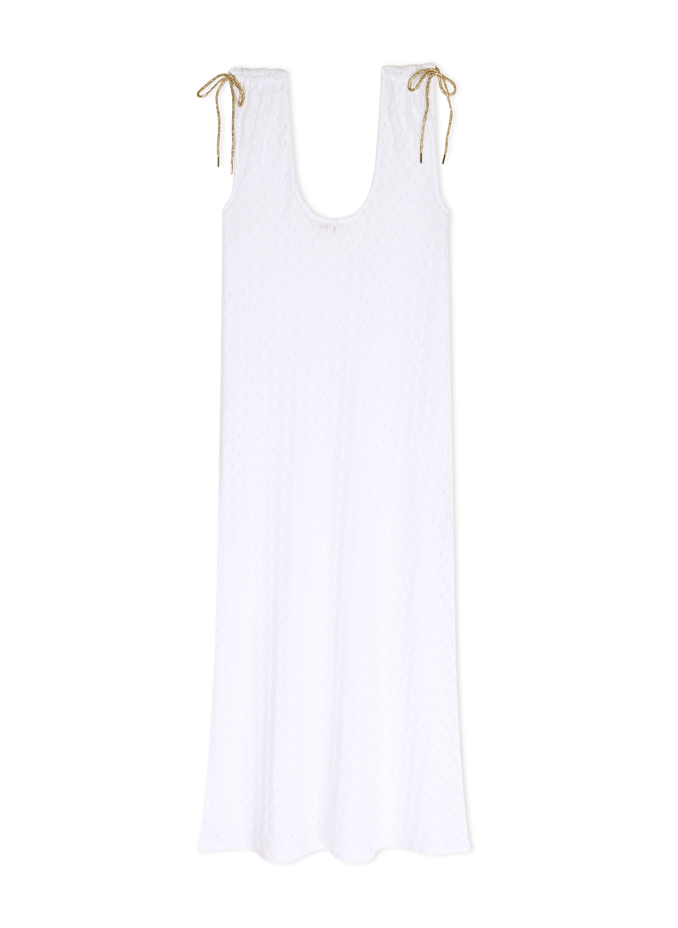 Robe en maille ajourée paillette 241 LE CHAT Blanc