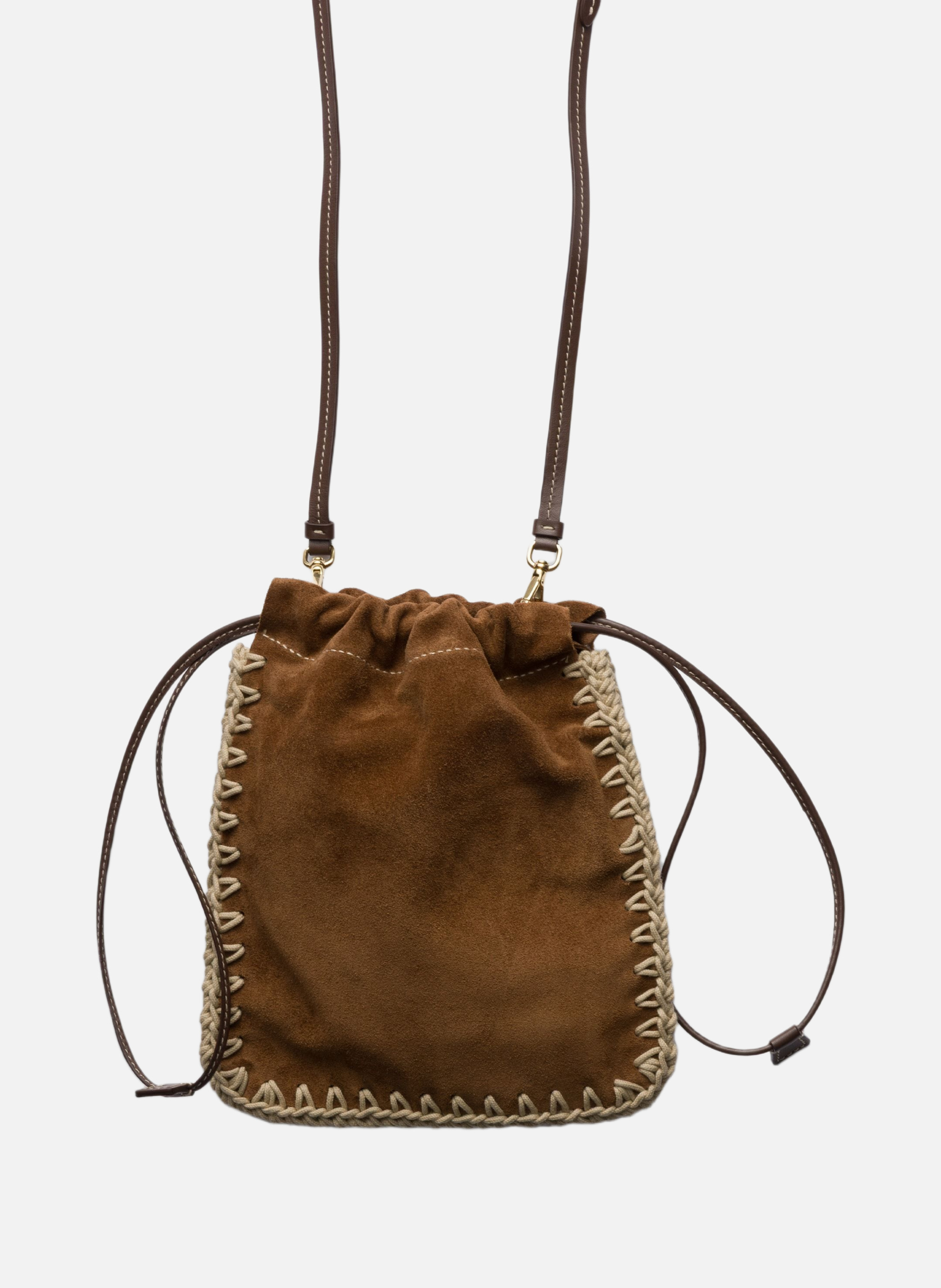 Étui pour smartphone en veau velours PRADA Marron