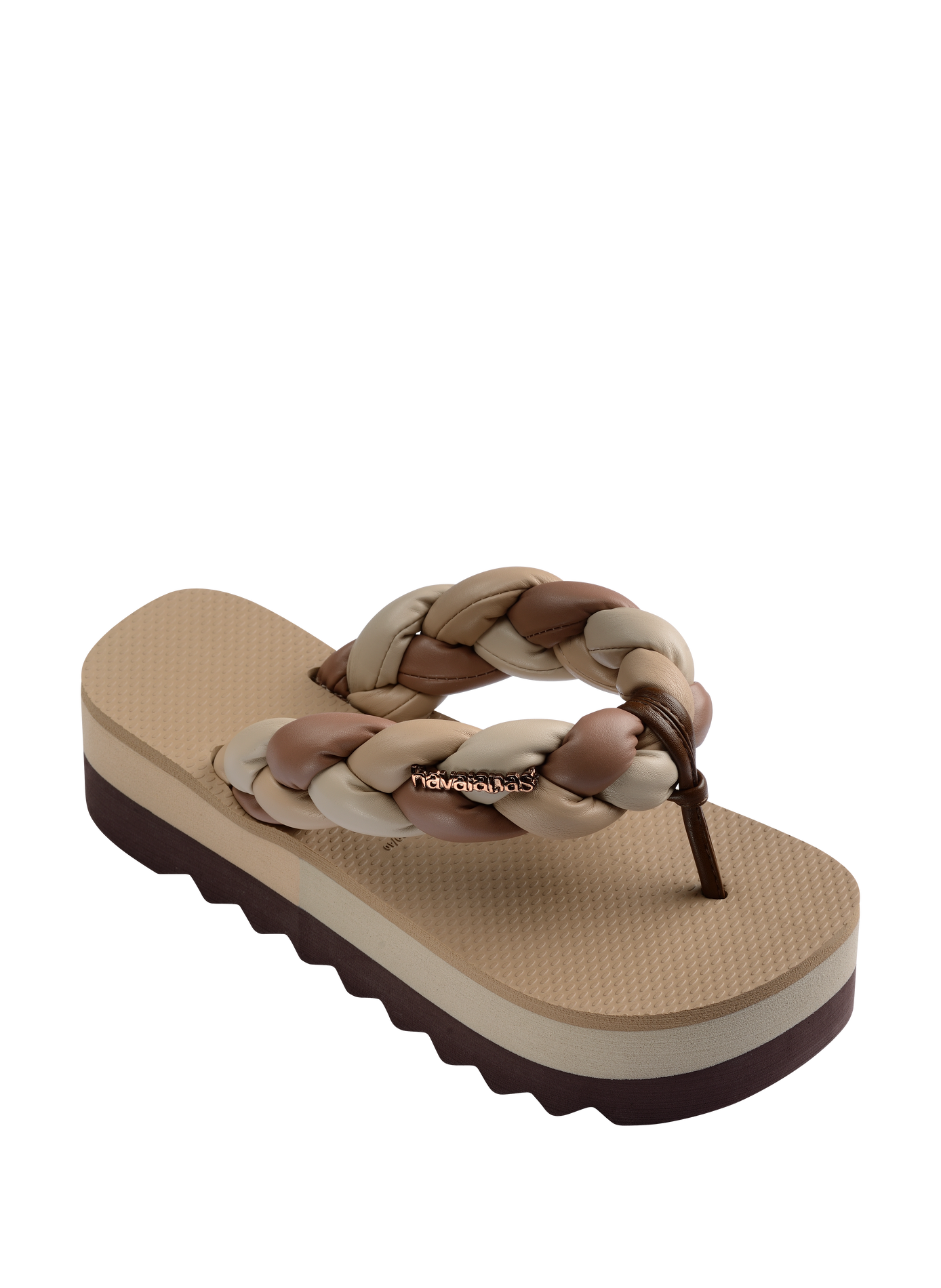 Tongs Top High Chunky Boho à semelles compensées et brides tressées HAVAIANAS Marron
