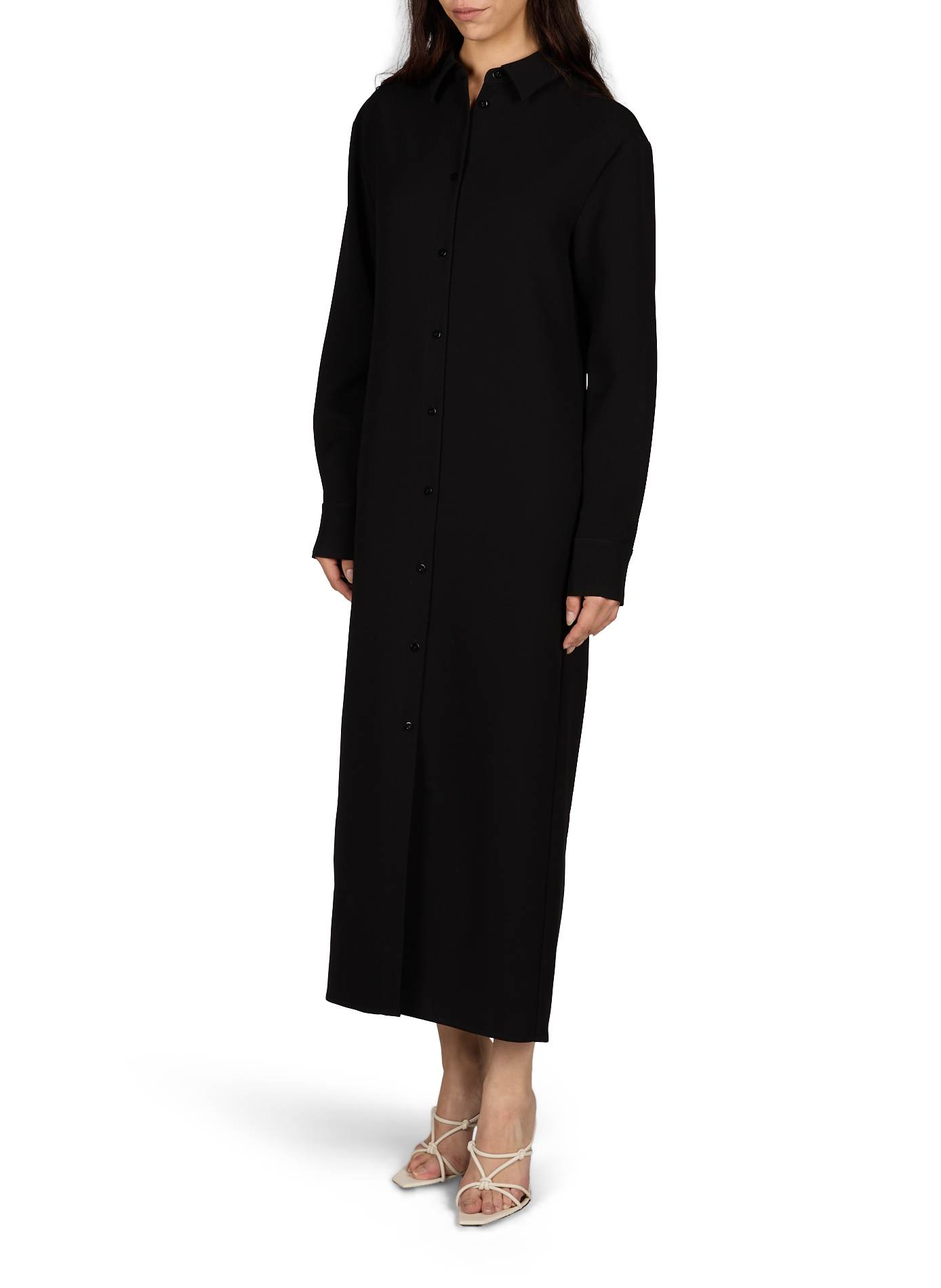 Robe boutonnée à col classique ALMADA Noir