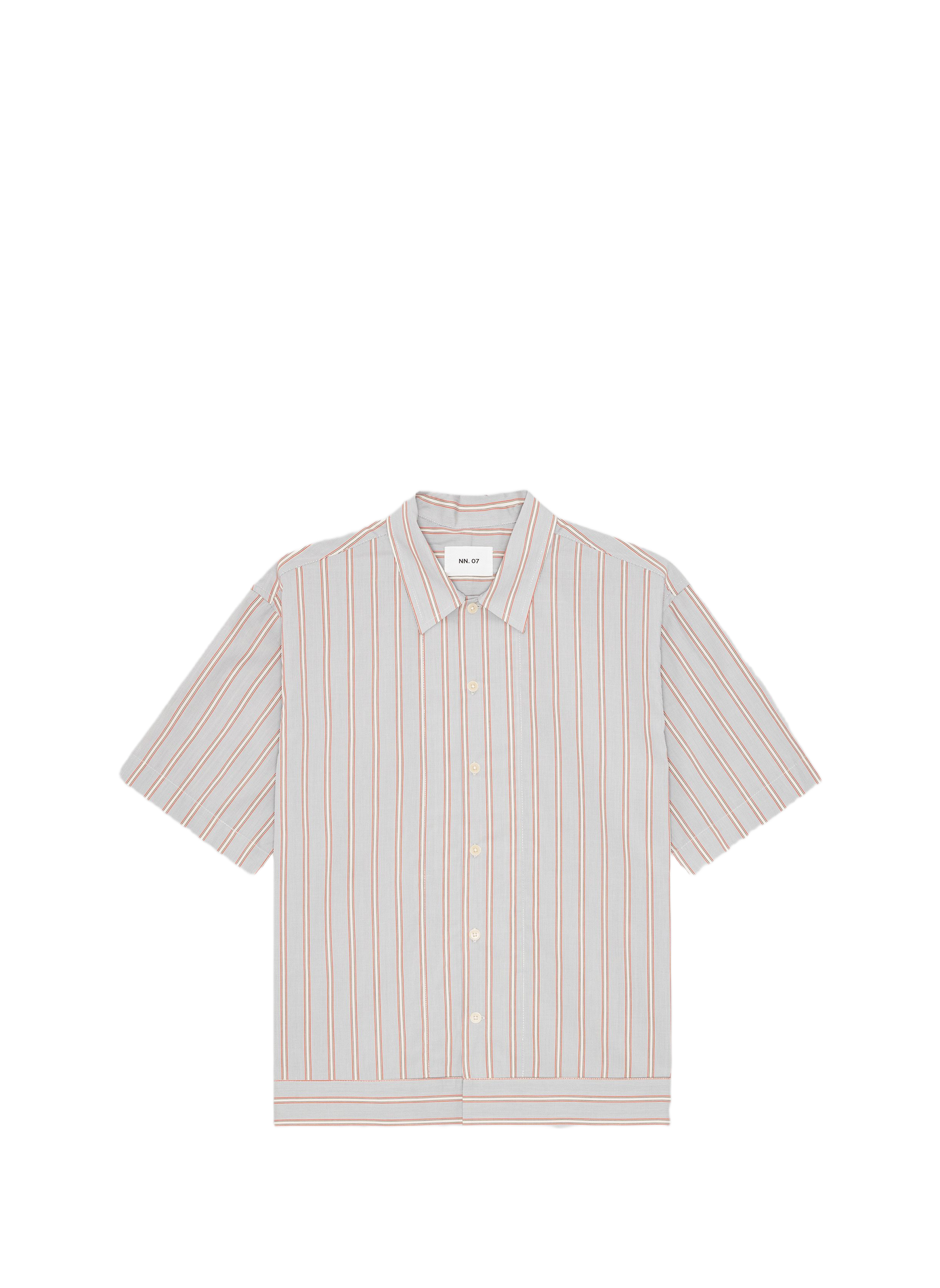Camisa a rayas Reed de algodón y lino mezclado NN.07 Multicolor