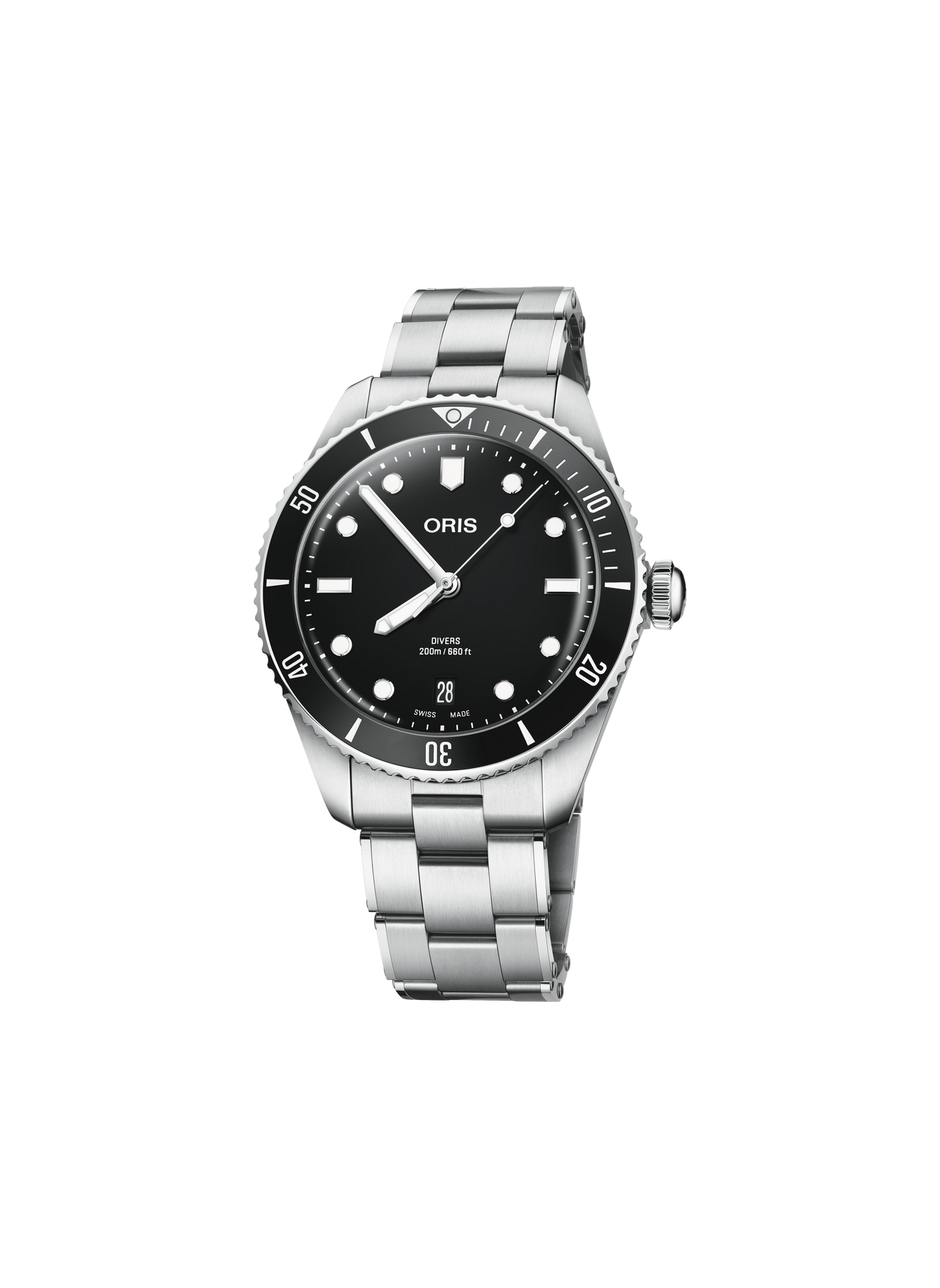 Montre automatique Oris Divers Date en acier inoxydable ORIS Noir