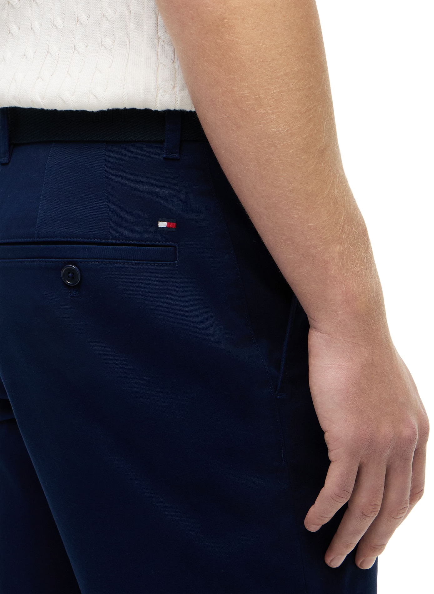 Straight Bermuda shorts in mixed cotton TOMMY HILFIGER Blue