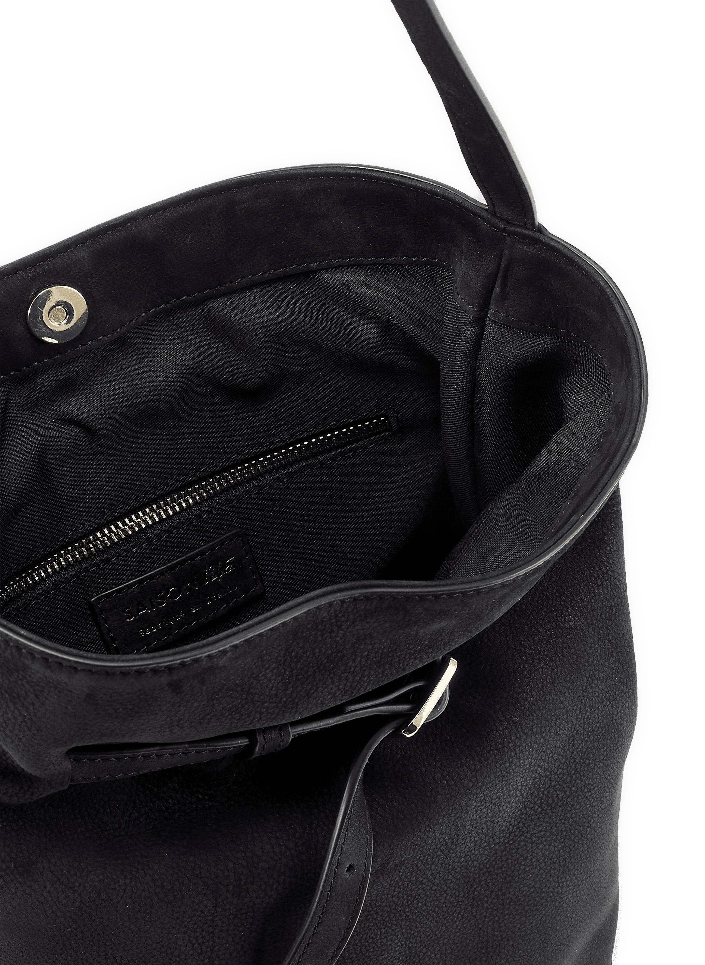 Sac seau Ischi en cuir suédé SAISON 1865 Noir