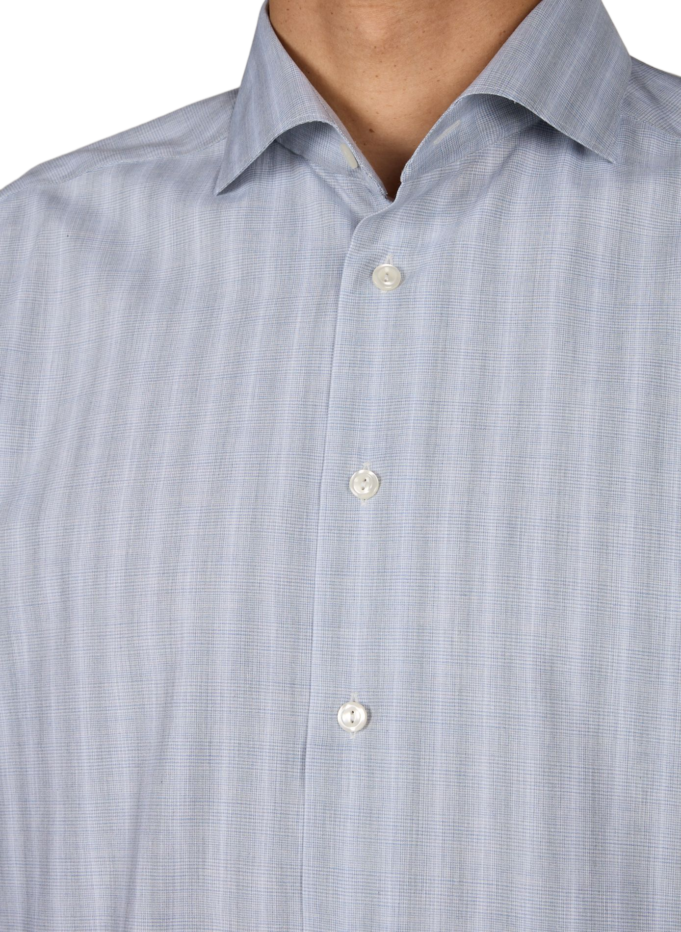 Long-sleeved cotton checkered shirt ETON Grey